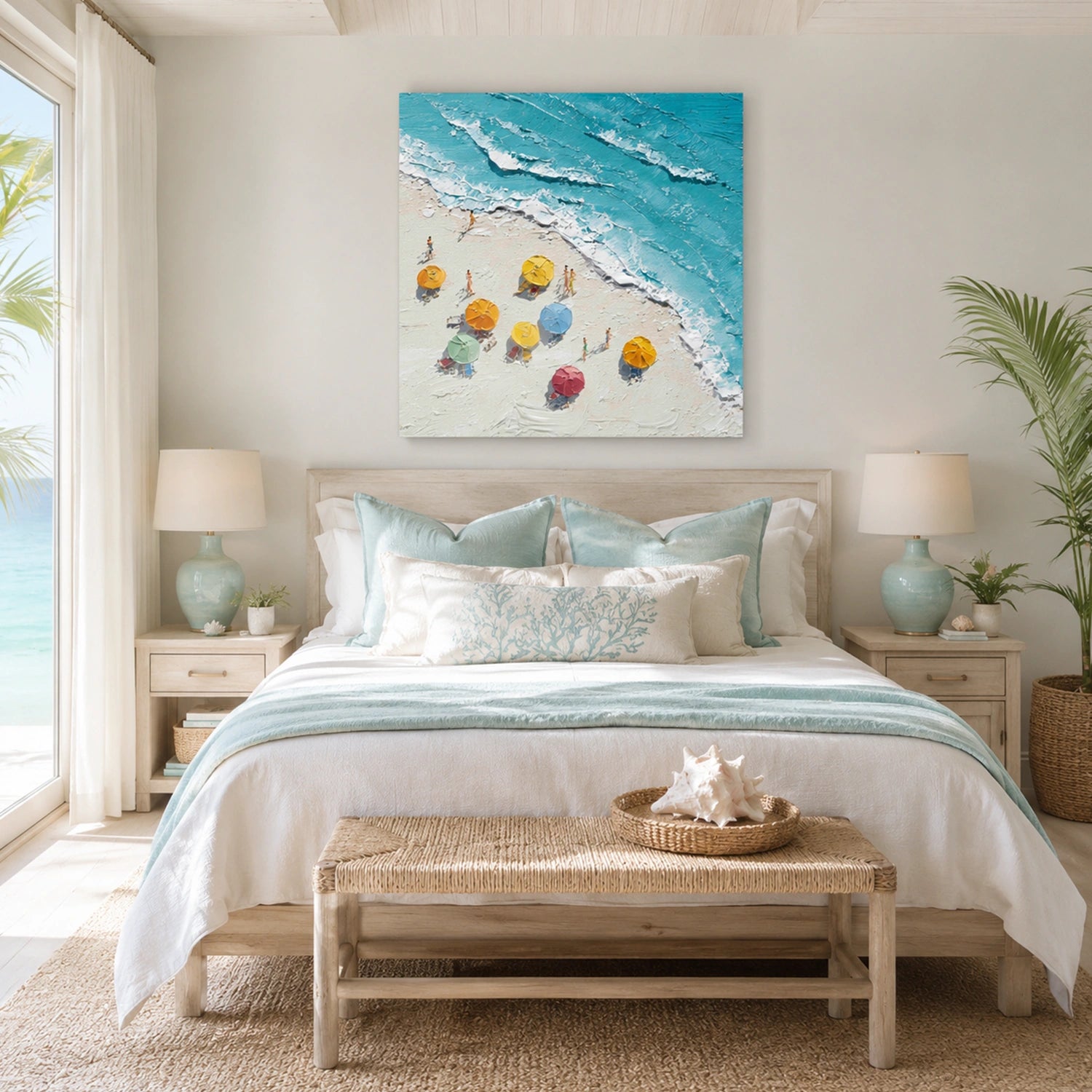 Sky And Ocean Abstract Textured Wall Art #SO420