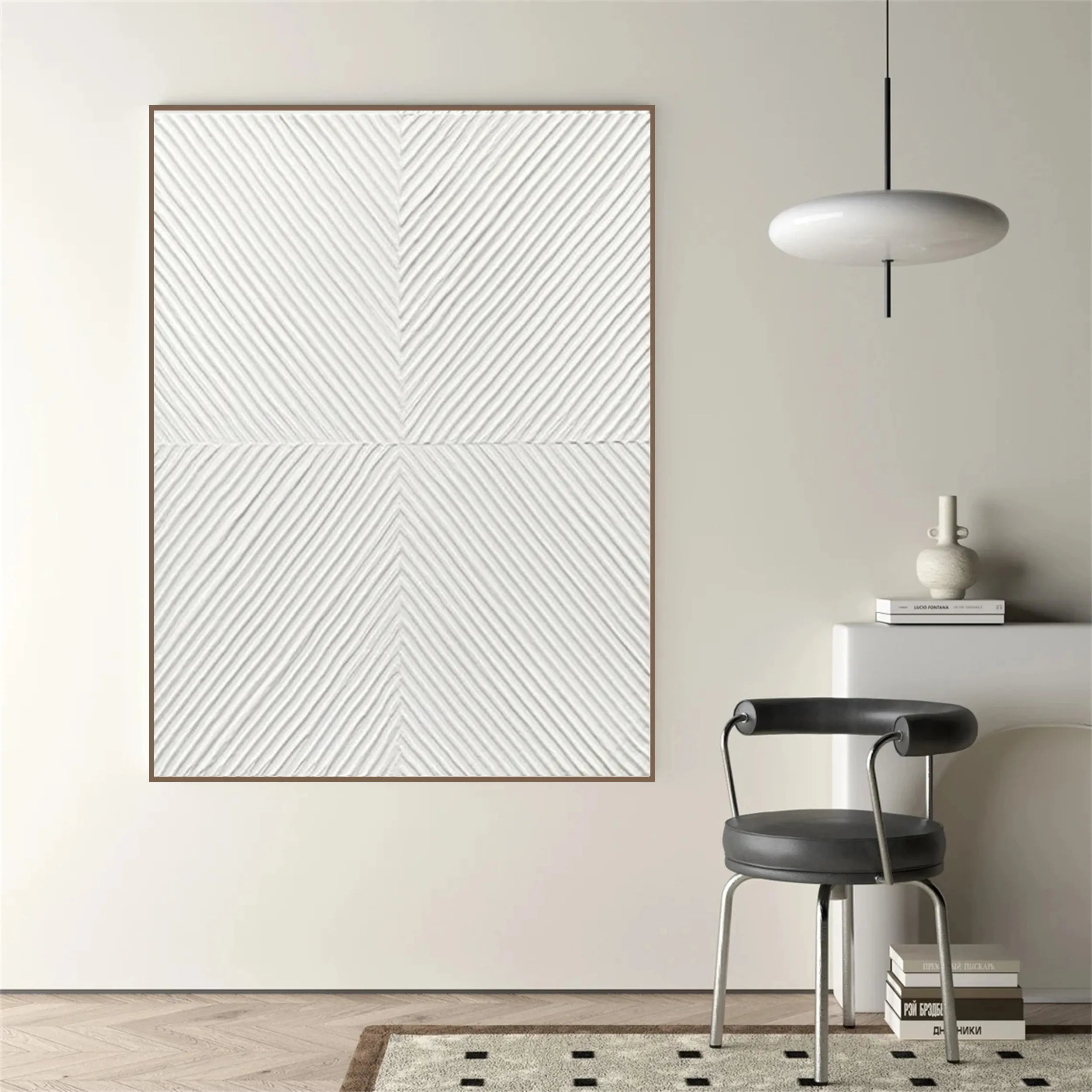 White Textured Minimalist Wall Art #WT109