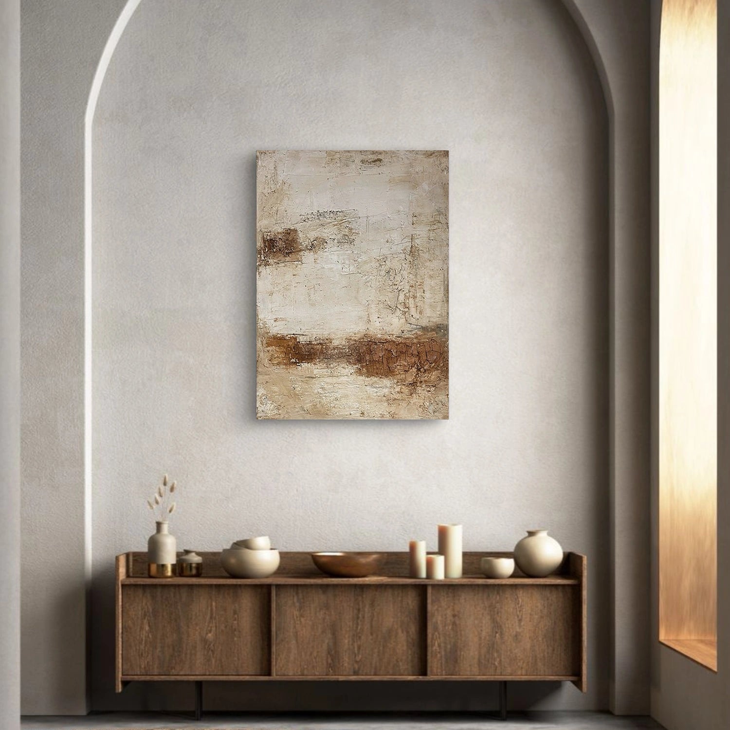 Beige Abstract Wall Art #AW117