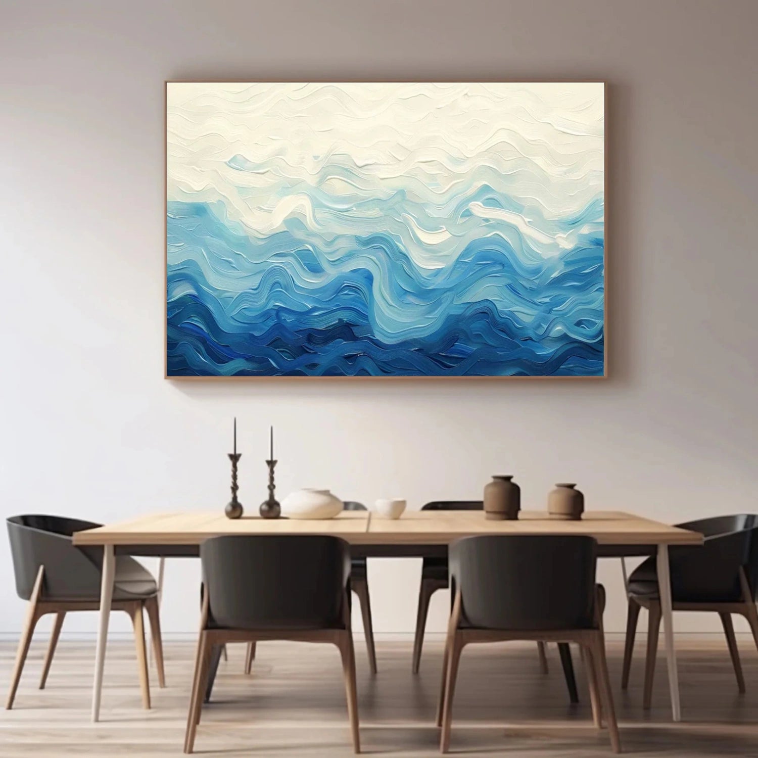 Sky And Ocean Abstract Textured Wall Art #SO285