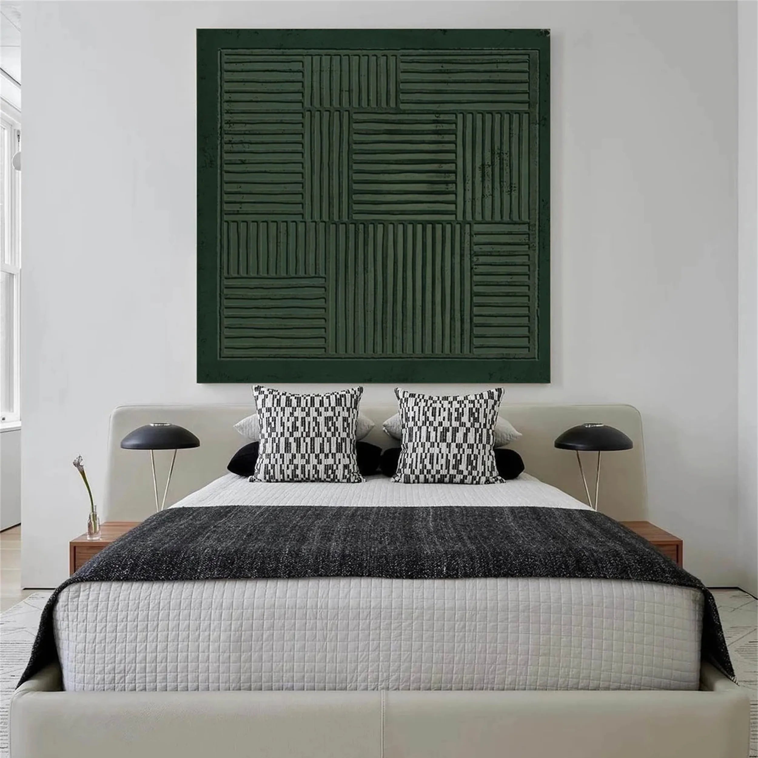 Green Textured Minimalist Wall Art #GT010