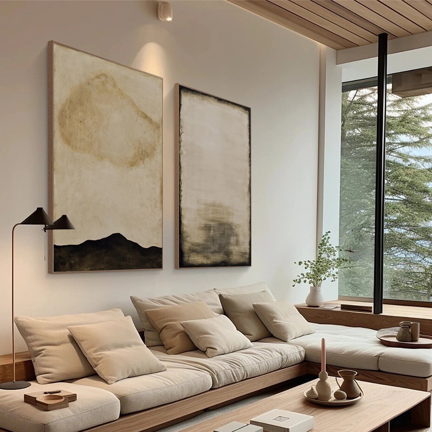Wabi Sabi Abstract Canvas Art Set of 2 #WA197