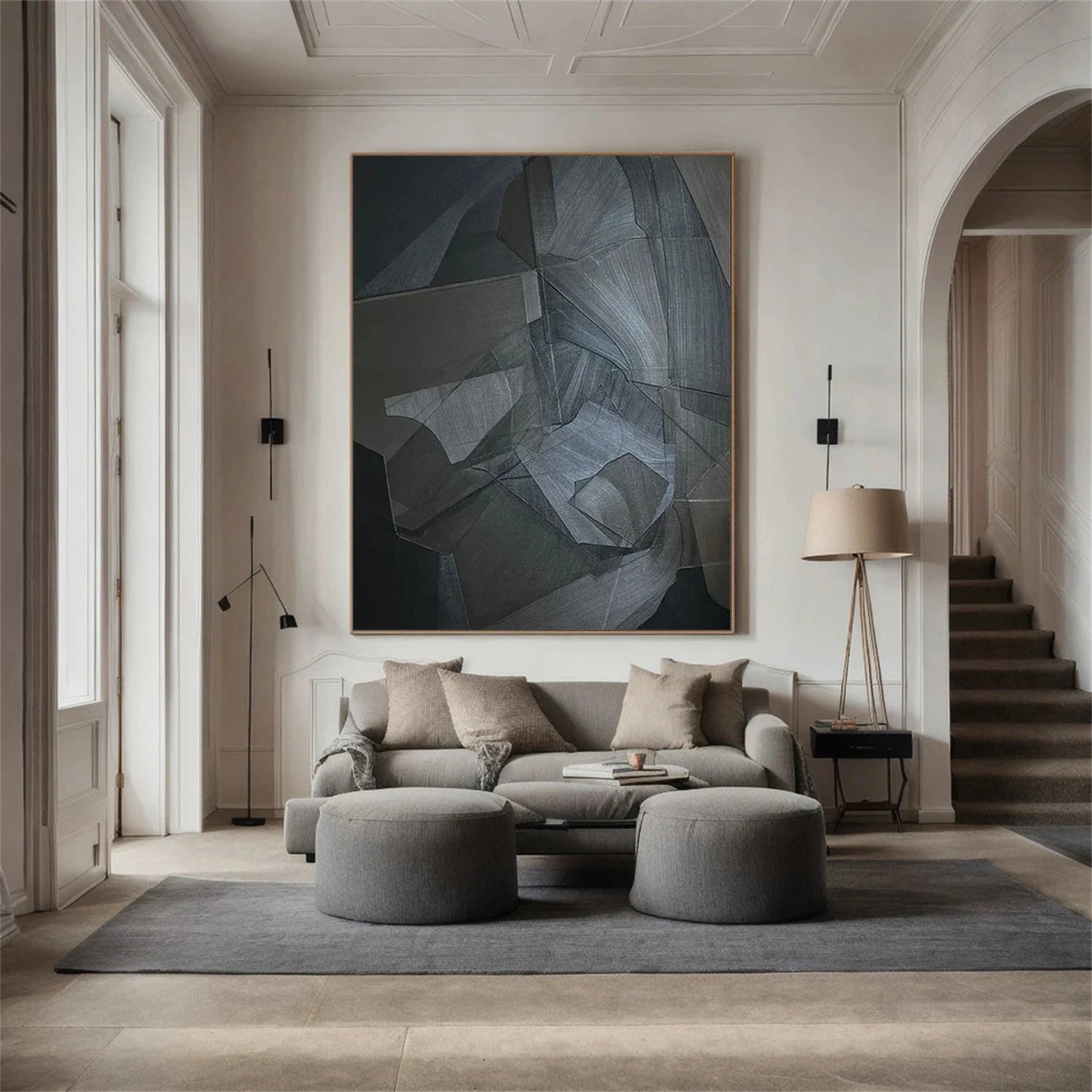 Black Textured Minimalist Wall Art #BT011