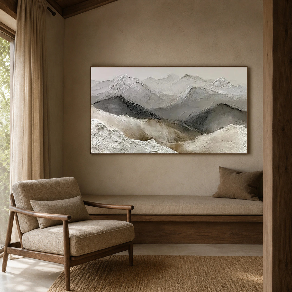 Abstract Mountain Textured Canvas Art #WT274