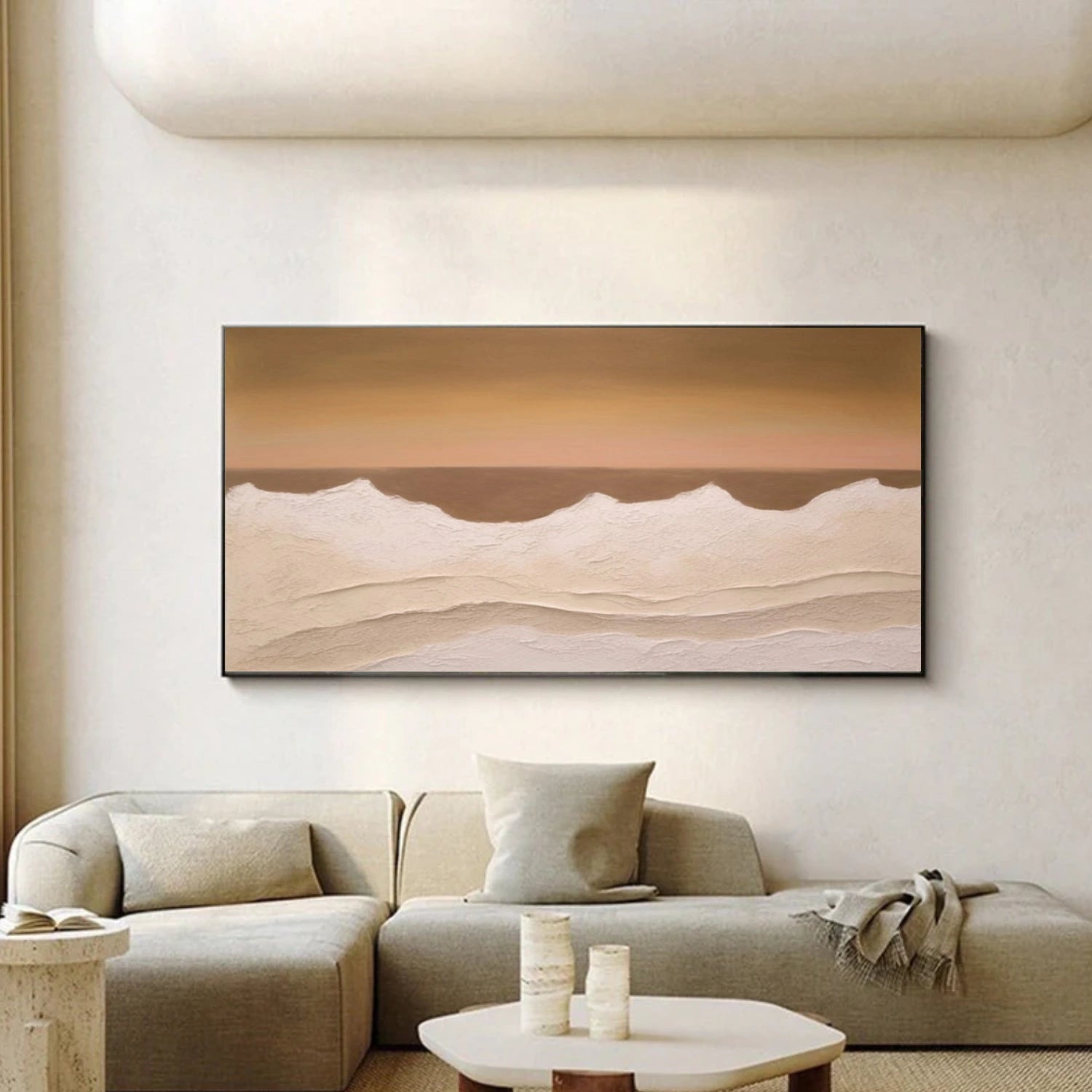 Sky And Ocean Abstract Textured Wall Art #SO408