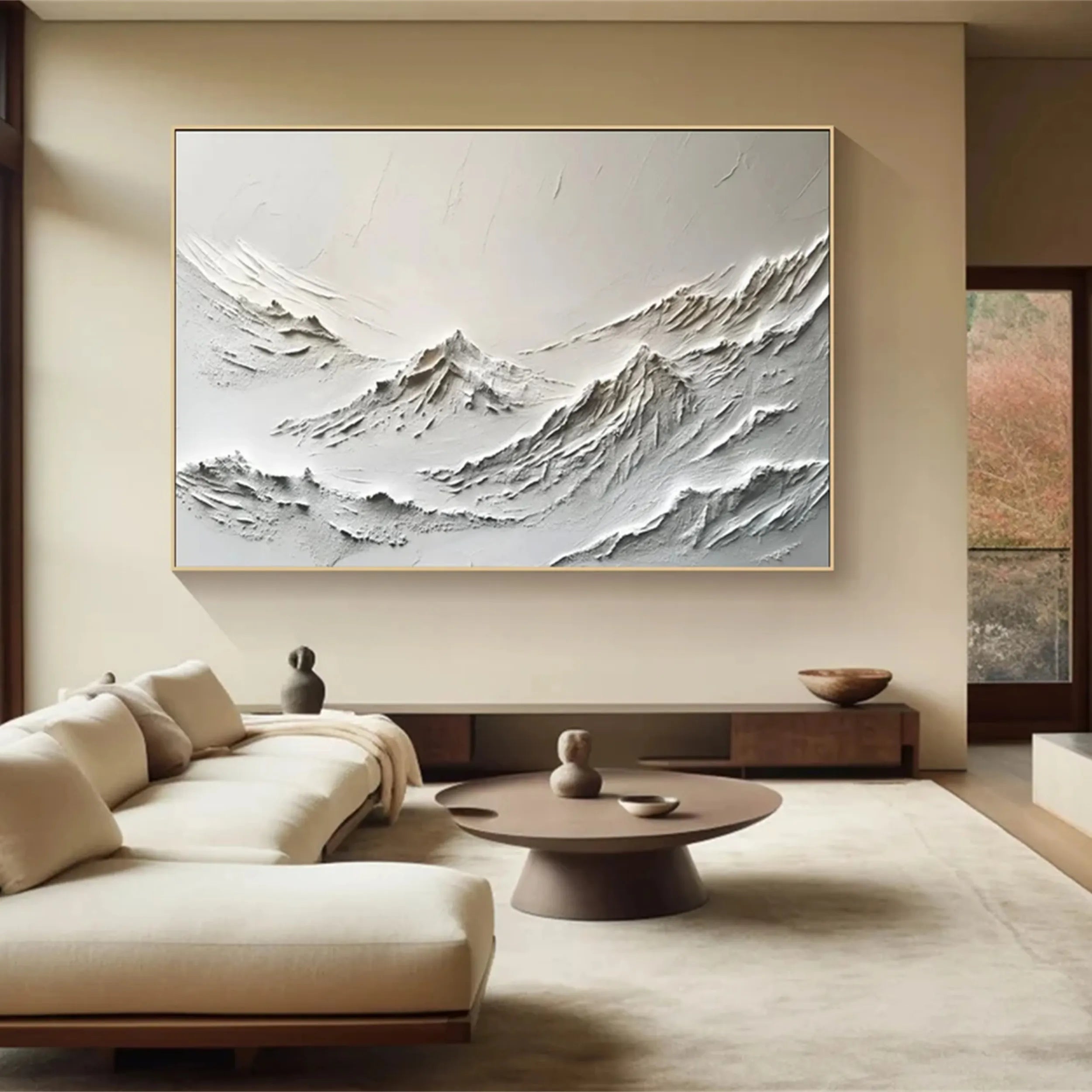 White Textured Minimalist Wall Art #WT120