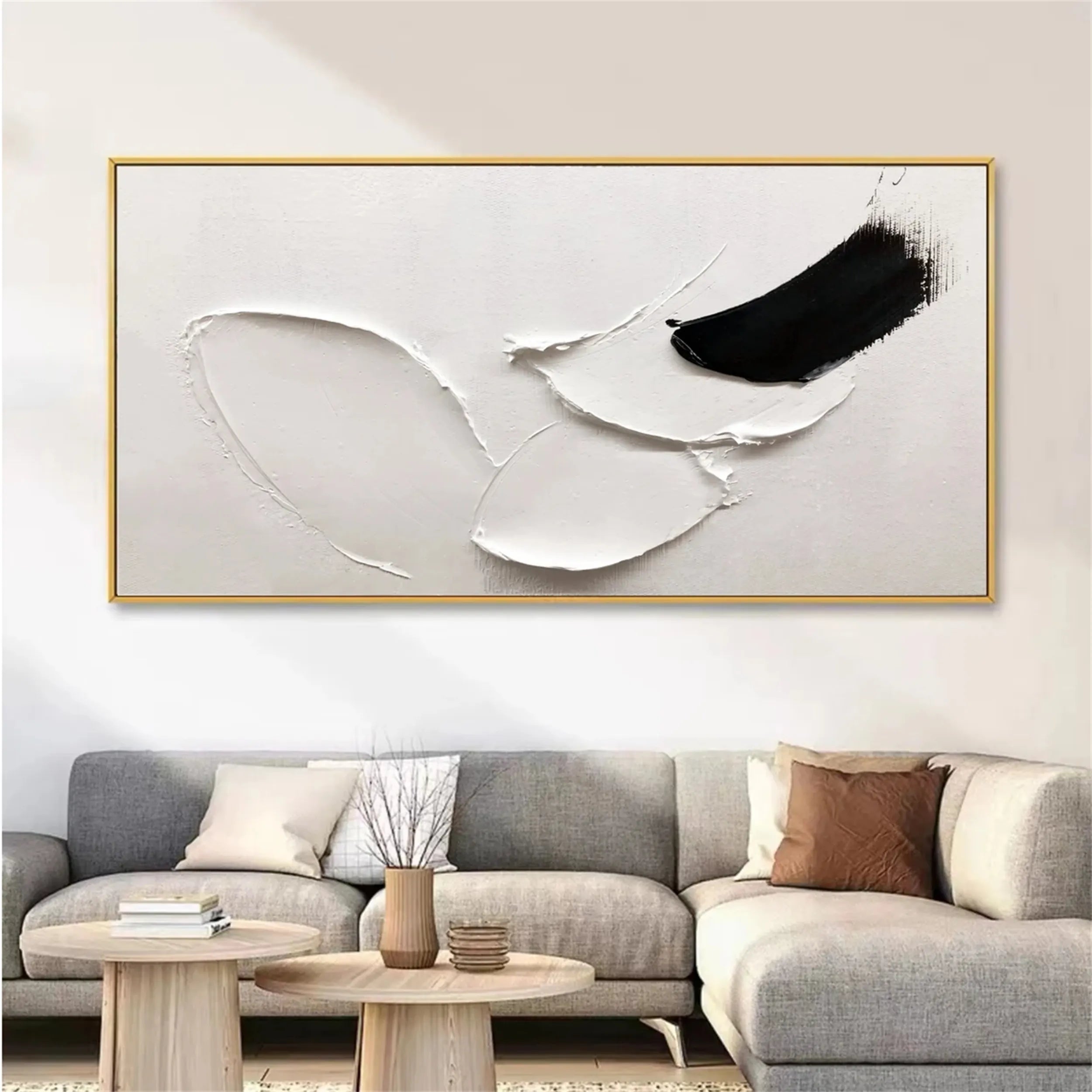 White Textured Minimalist Wall Art #WT112