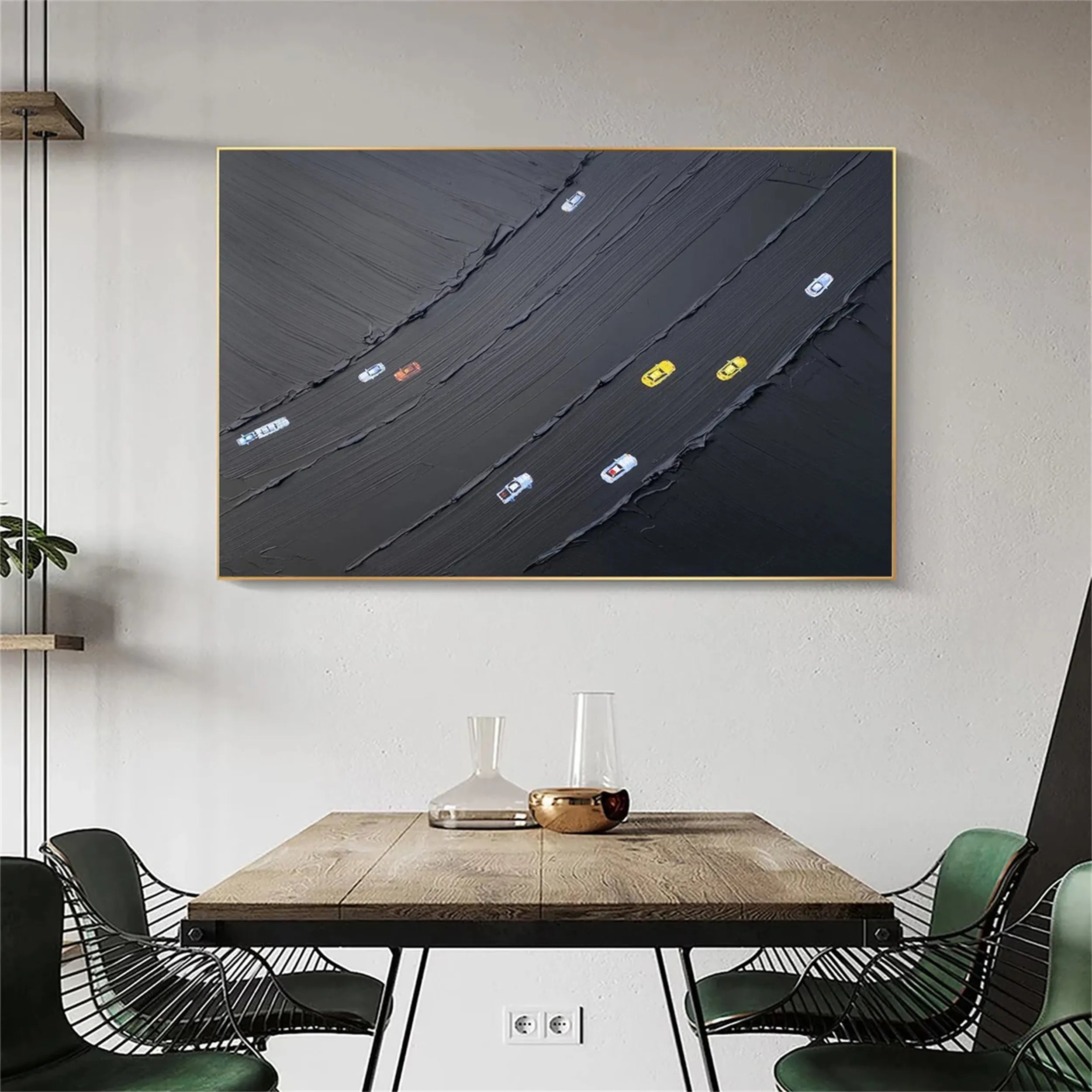 Black Textured Minimalist Wall Art #BT065