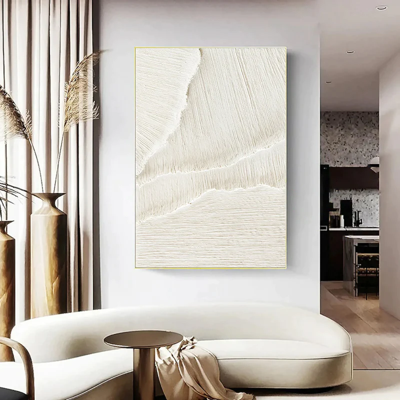 White Textured Minimalist Wall Art #WT009