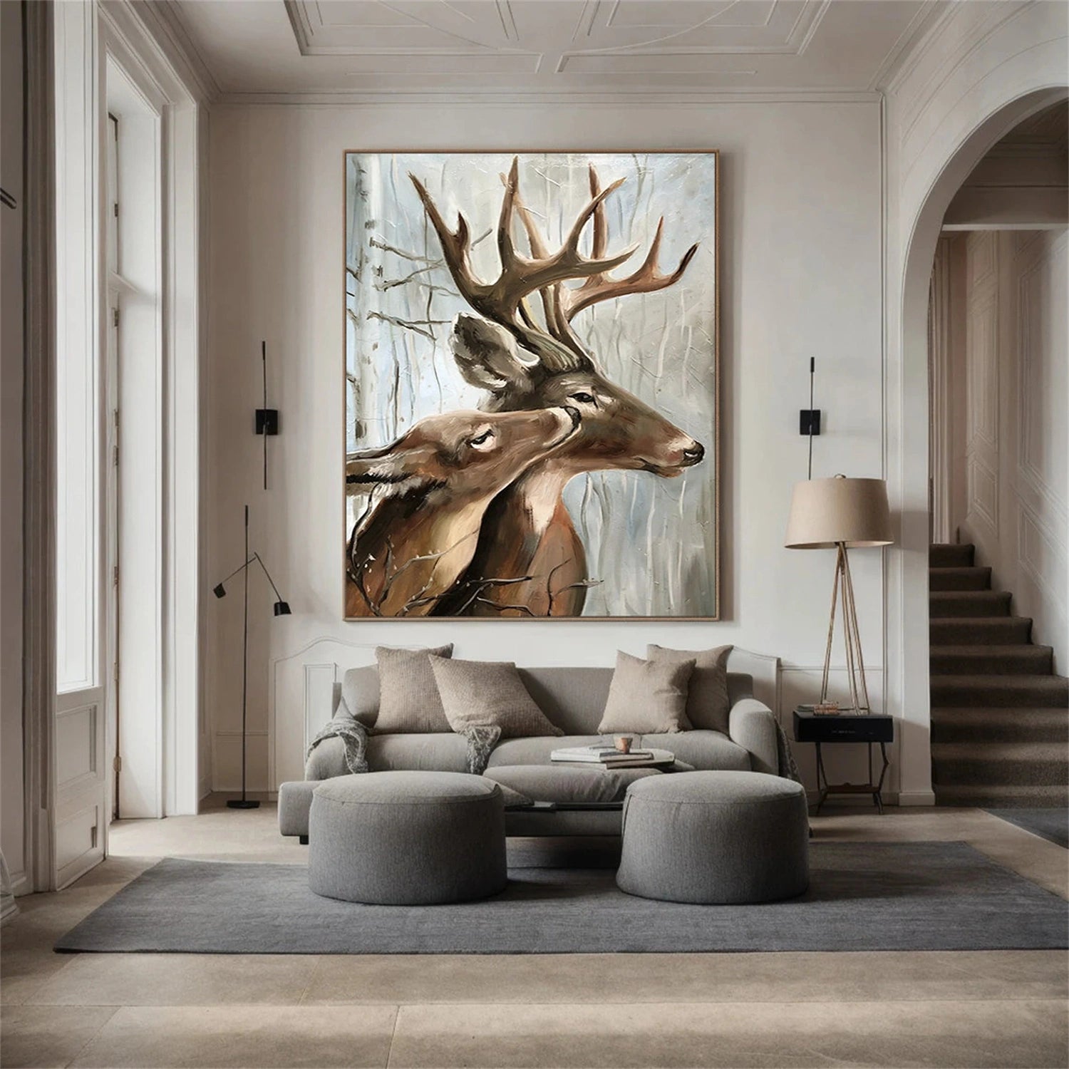 Abstract Animal Art Rangifer tarandus Wall Art #AT039