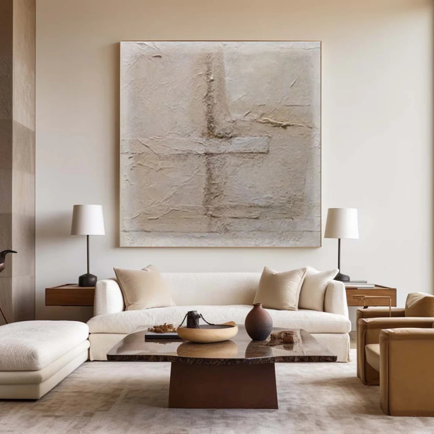 Wabi Sabi Abstract Textured Canvas Art #WA222