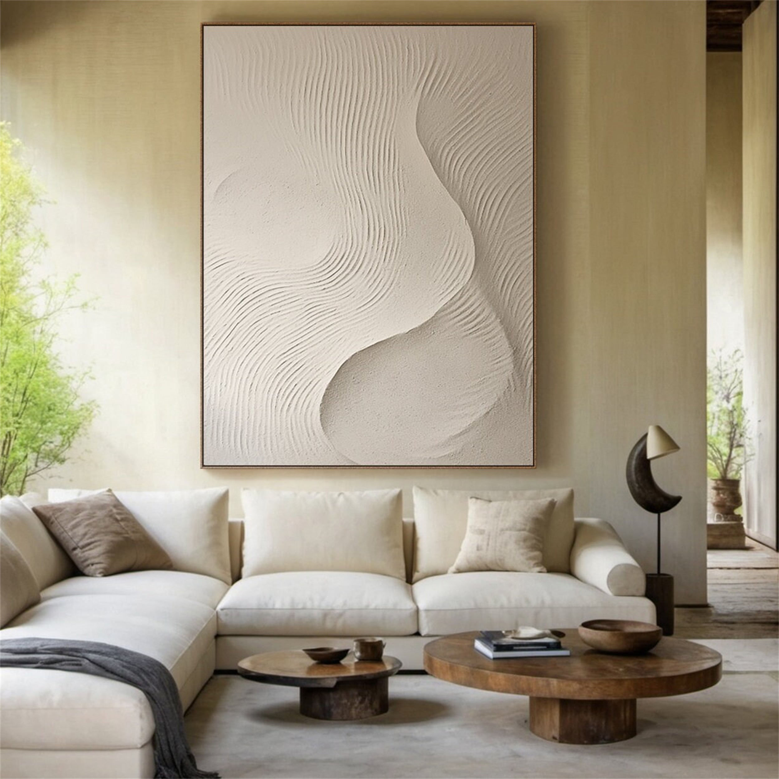 Beige & Brown Textured Minimalist Wall Art #BM046