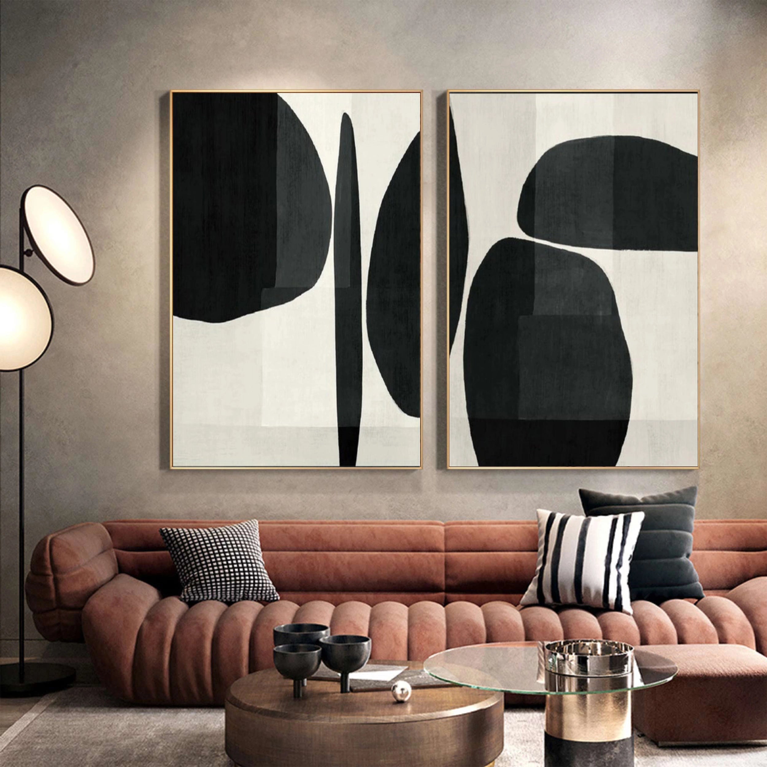 Wabi Sabi Abstract Wall Art Set of 2 #WA121