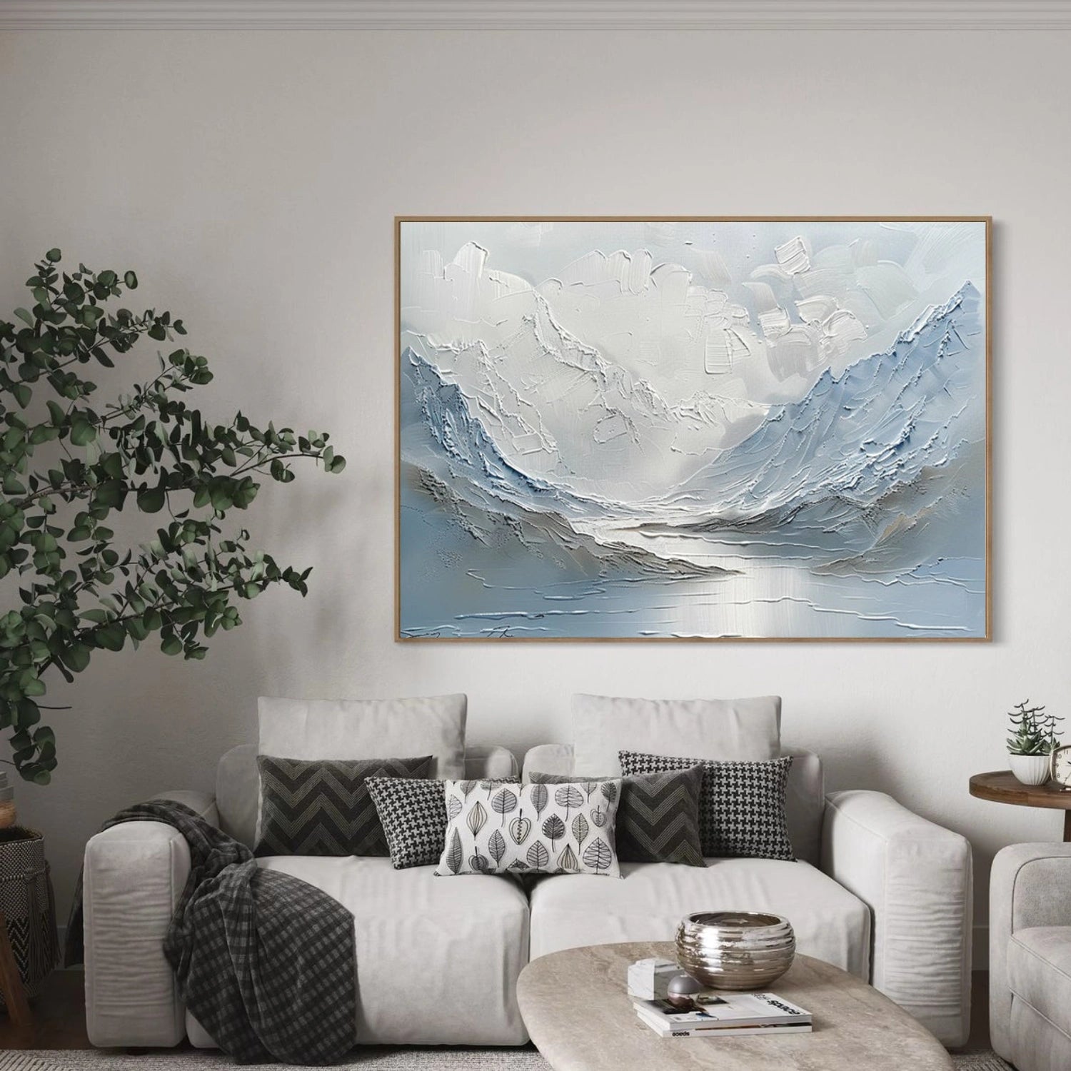 Abstract Mountain Textured Canvas Art #WT253