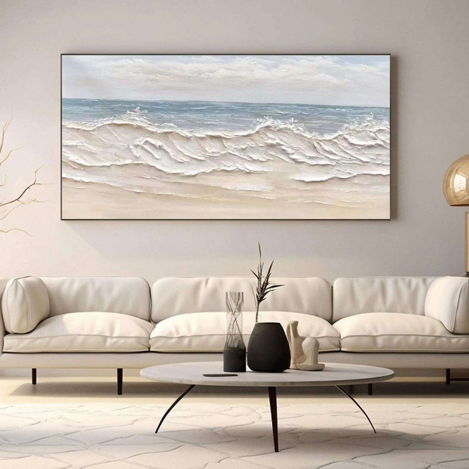 Sky And Ocean Abstract Textured Wall Art #SO347
