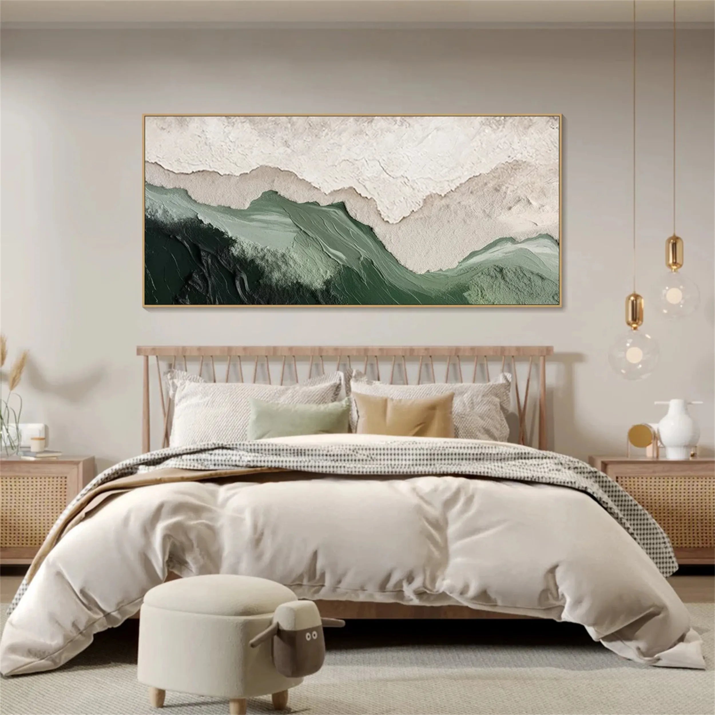 Green Textured Minimalist Wall Art #GT030