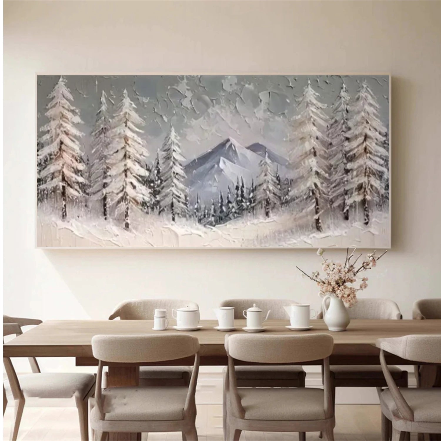 Minimalist Mountain Textured Canvas Art #WT202