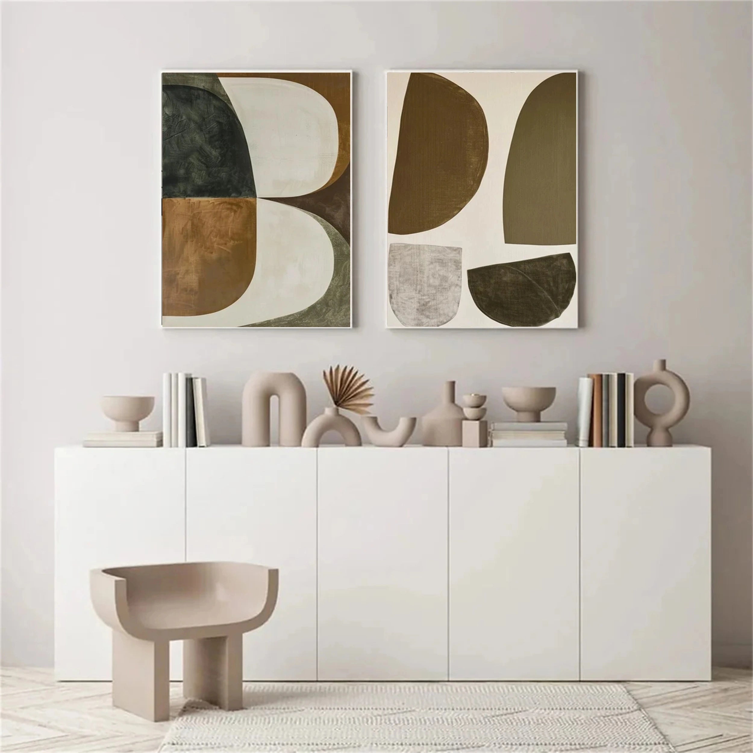 Wabi Sabi Abstract Wall Art Set of 2 #WA039