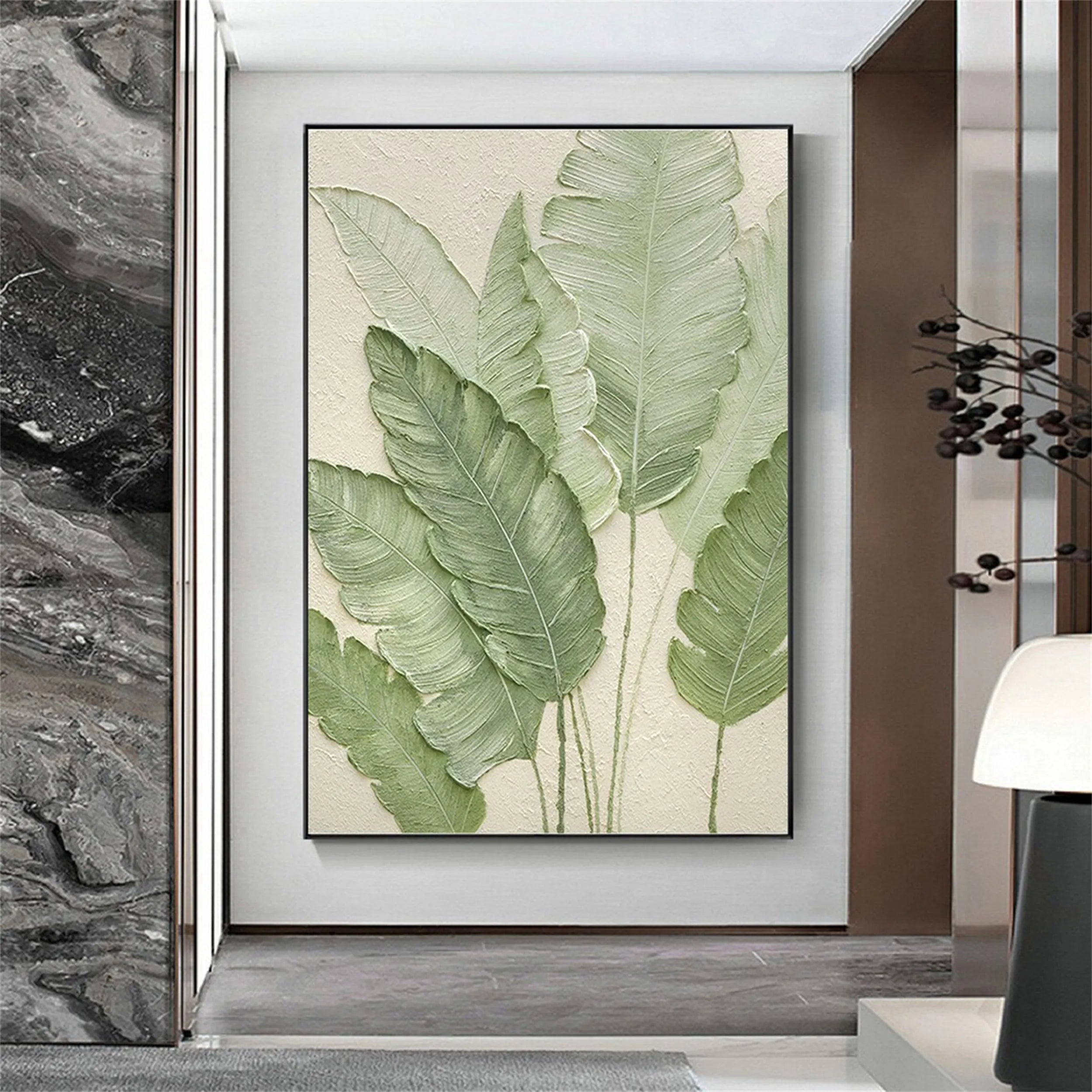 Green Textured Minimalist Wall Art #GT038