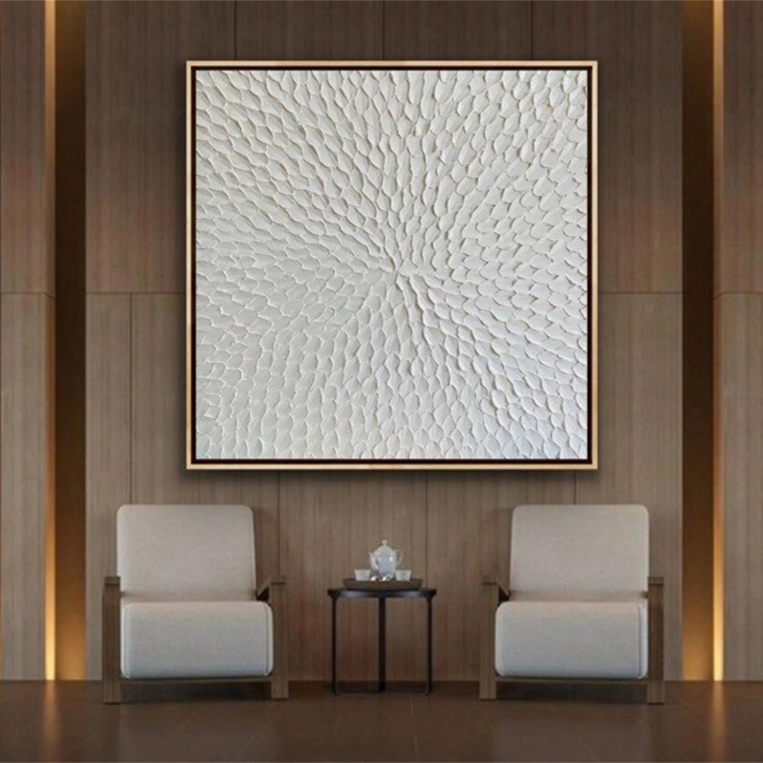 White Textured Minimalist Wall Art #WT185