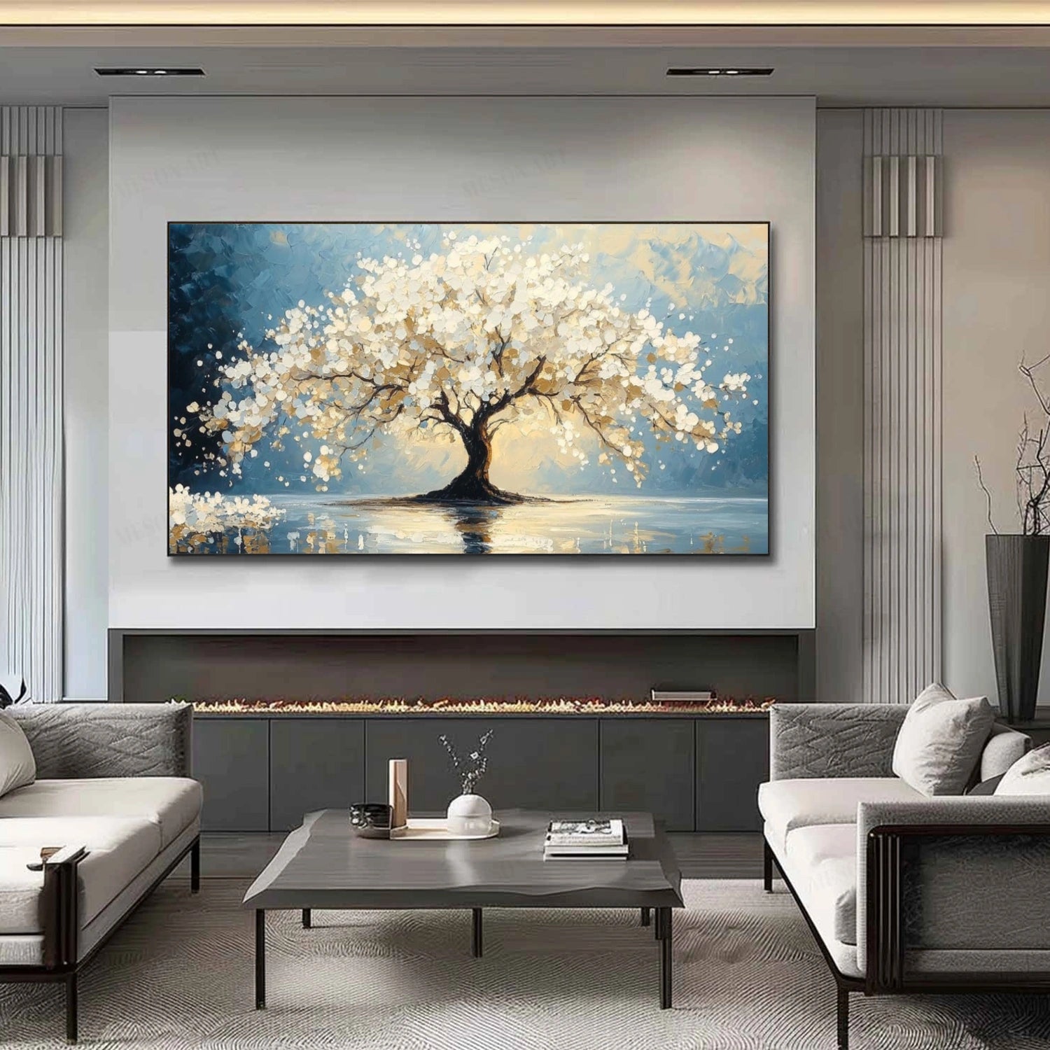 Tree And Flower Abstract Wall Art #TF207