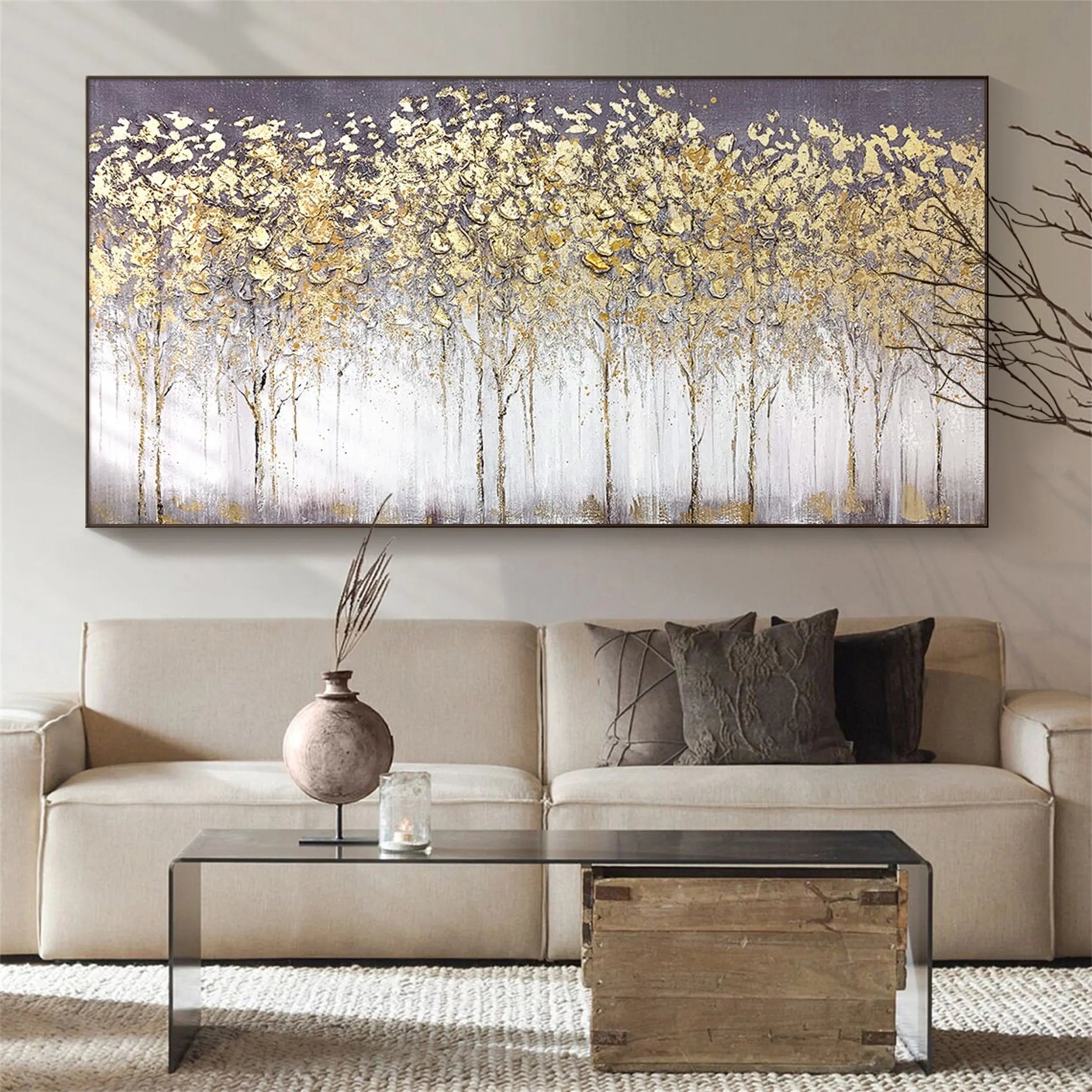 Colorful Tree And Flower Painting #TF028