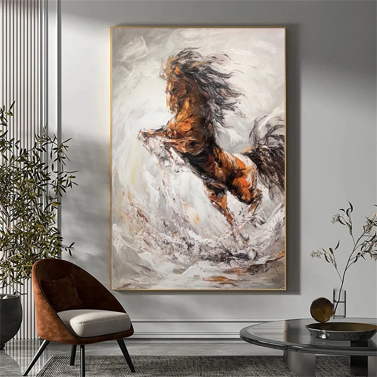 Abstract Animal Art Horse Wall Art #AT046