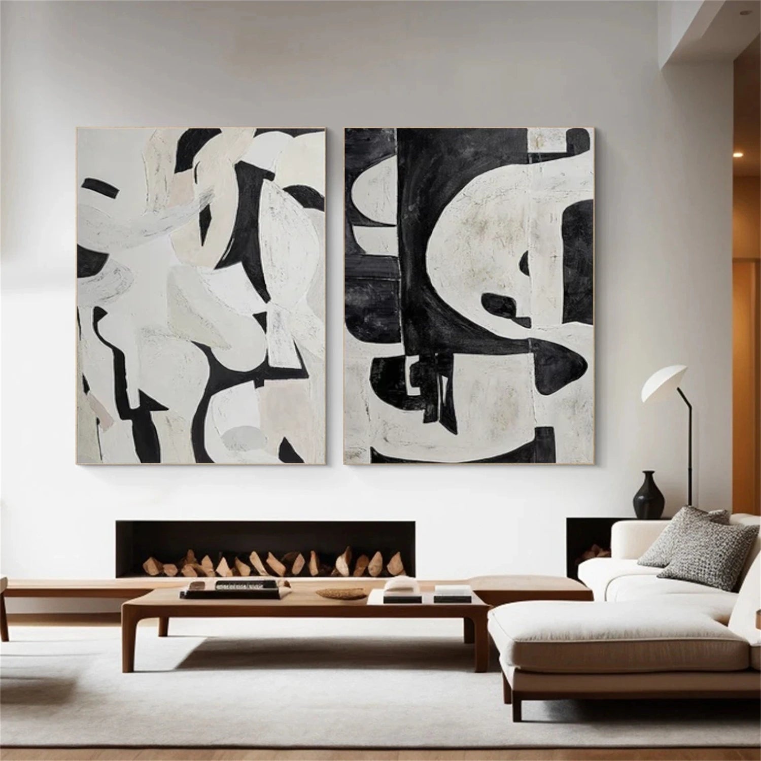 Wabi Sabi Abstract Canvas Art Set of 2 #WA204