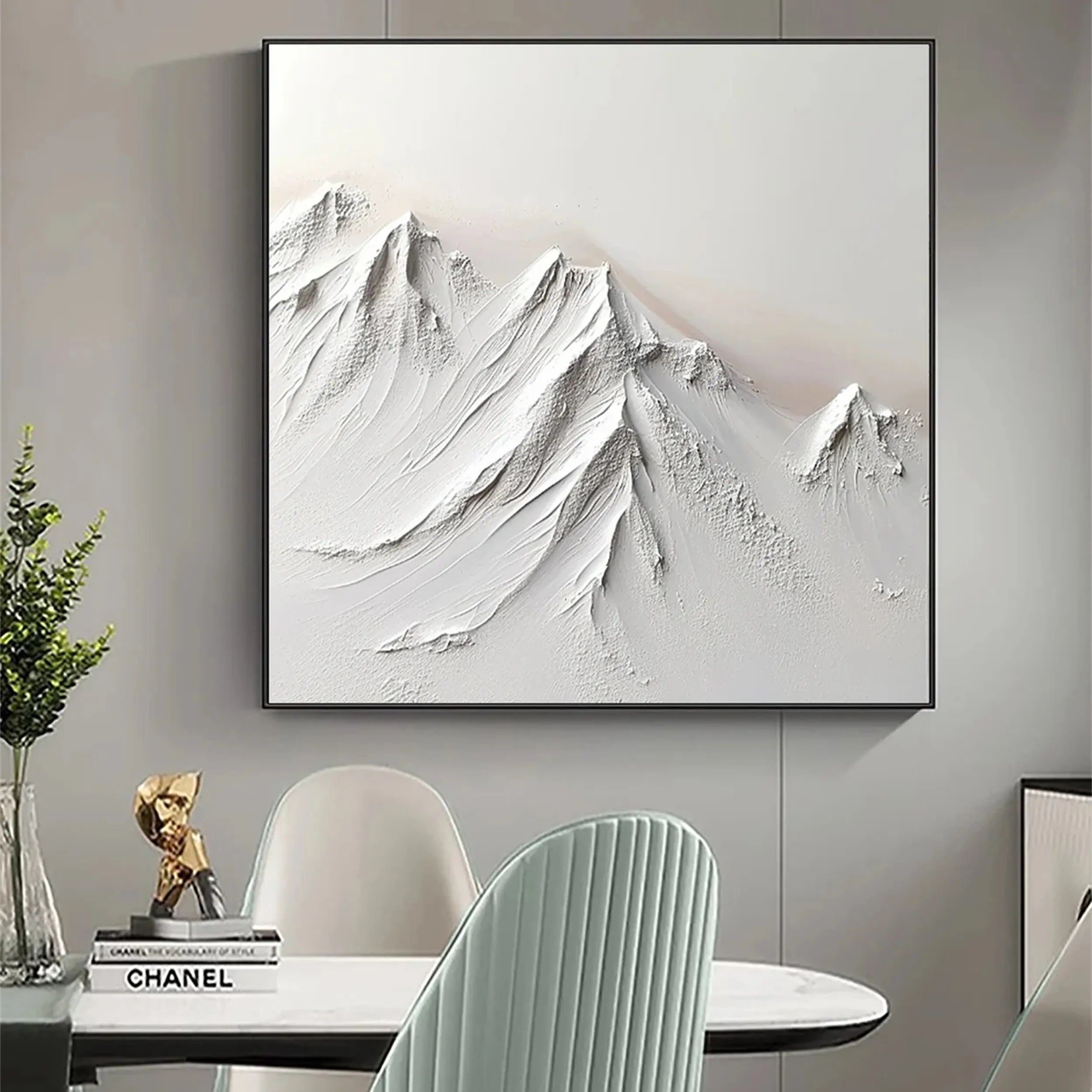 White Textured Minimalist Wall Art #WT116