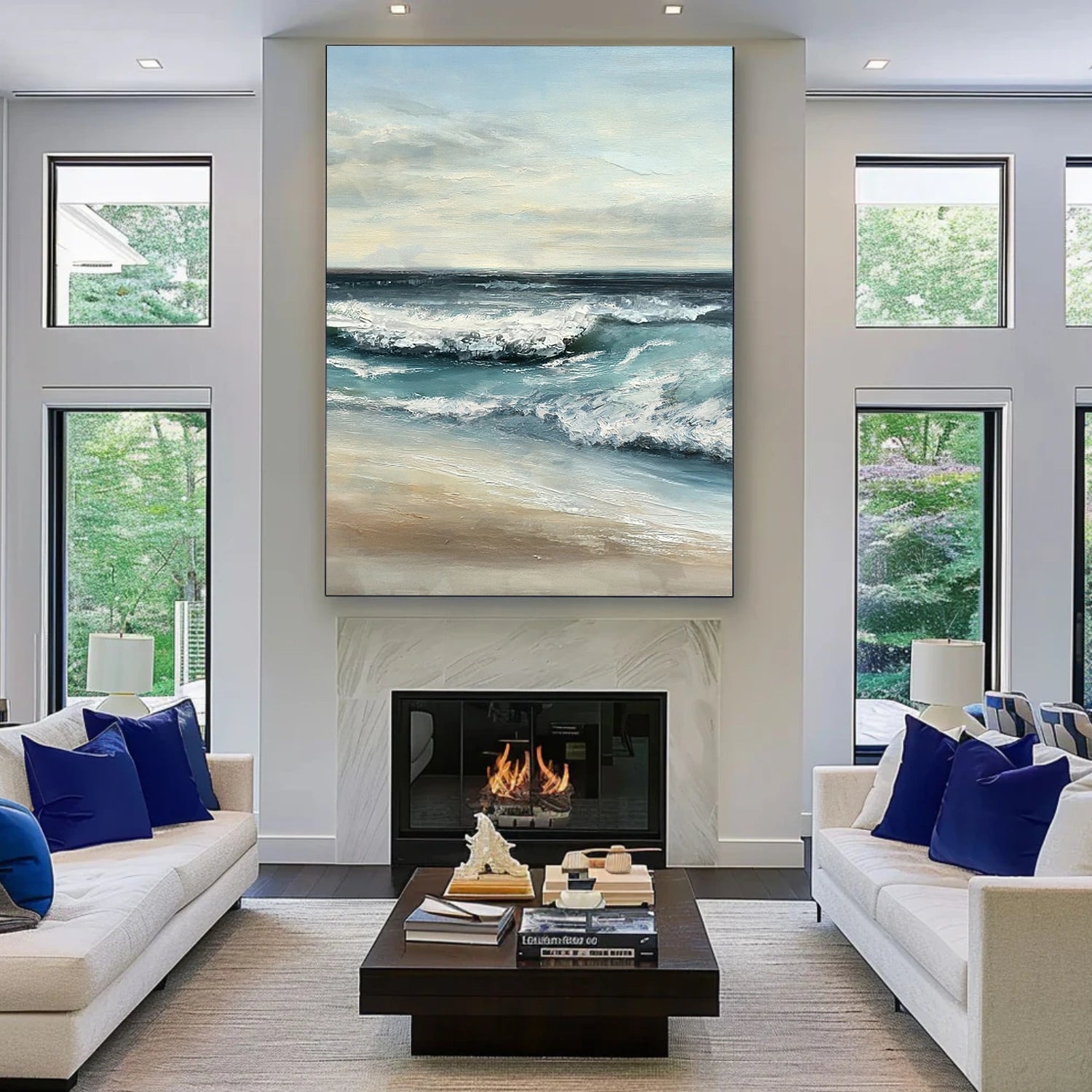 Sky And Ocean Abstract Wall Art #SO324