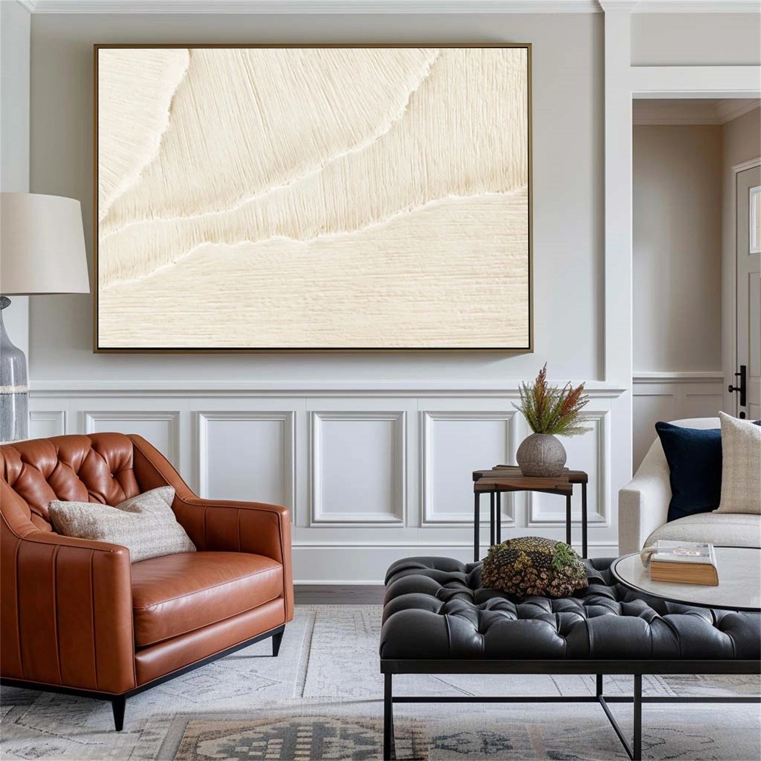 White Textured Minimalist Wall Art #WT012