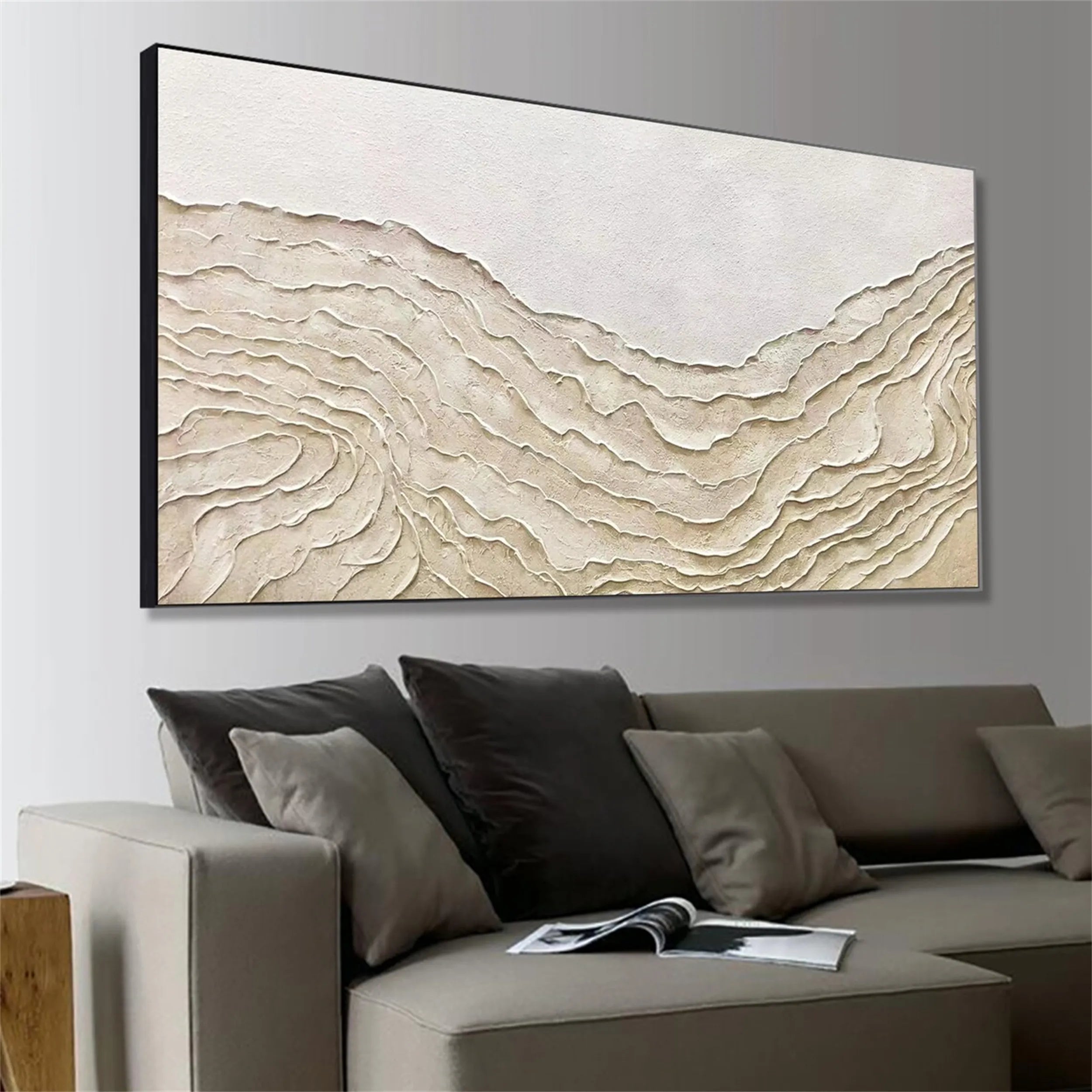 White Textured Minimalist Wall Art #WT096