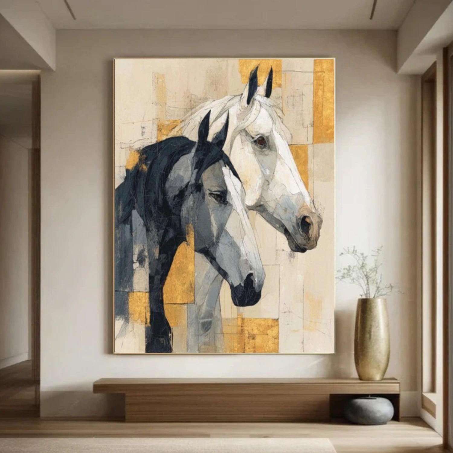 Abstract Animal Art Horse Textured Wall Art #AT059