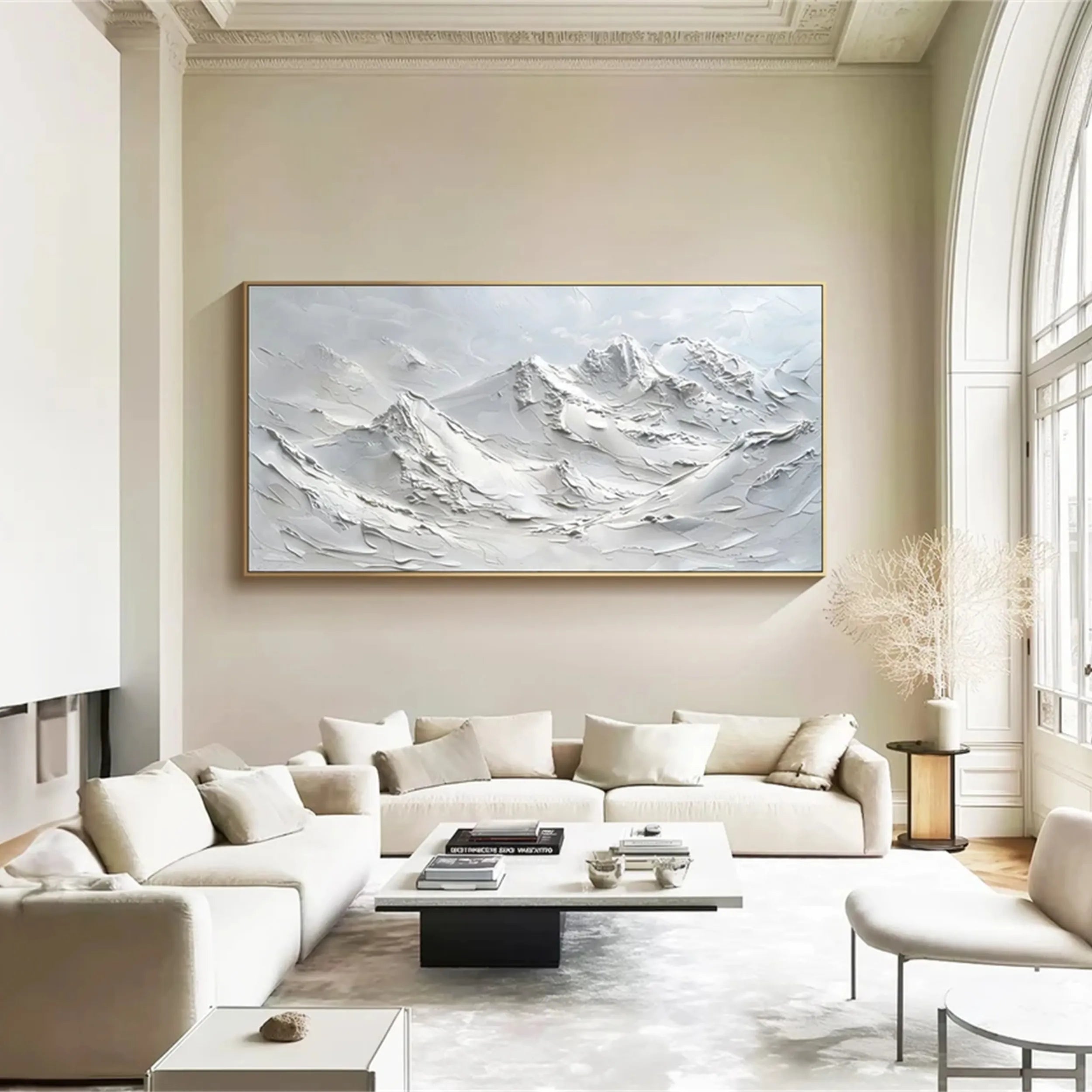 White Textured Minimalist Wall Art #WT118