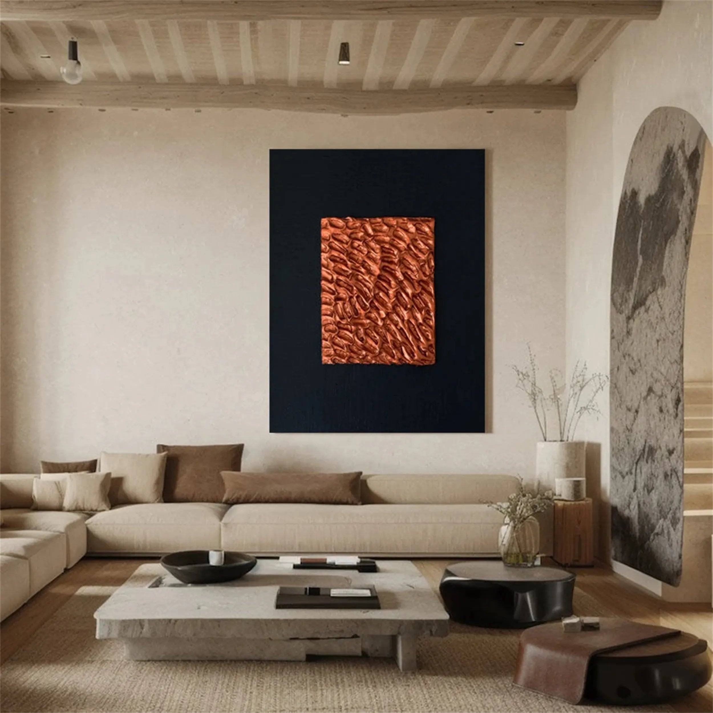Black Textured Minimalist Wall Art #BT062
