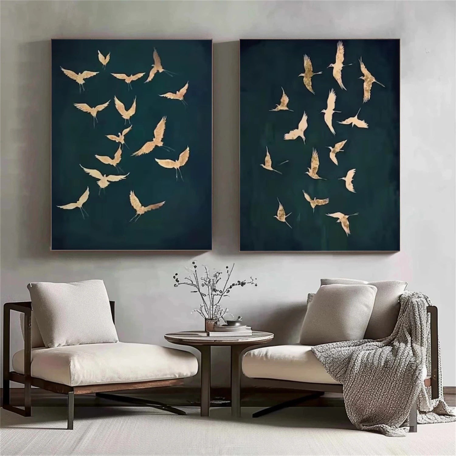 Abstract Animal Art Bird Wall Art Set of 2 #AT075