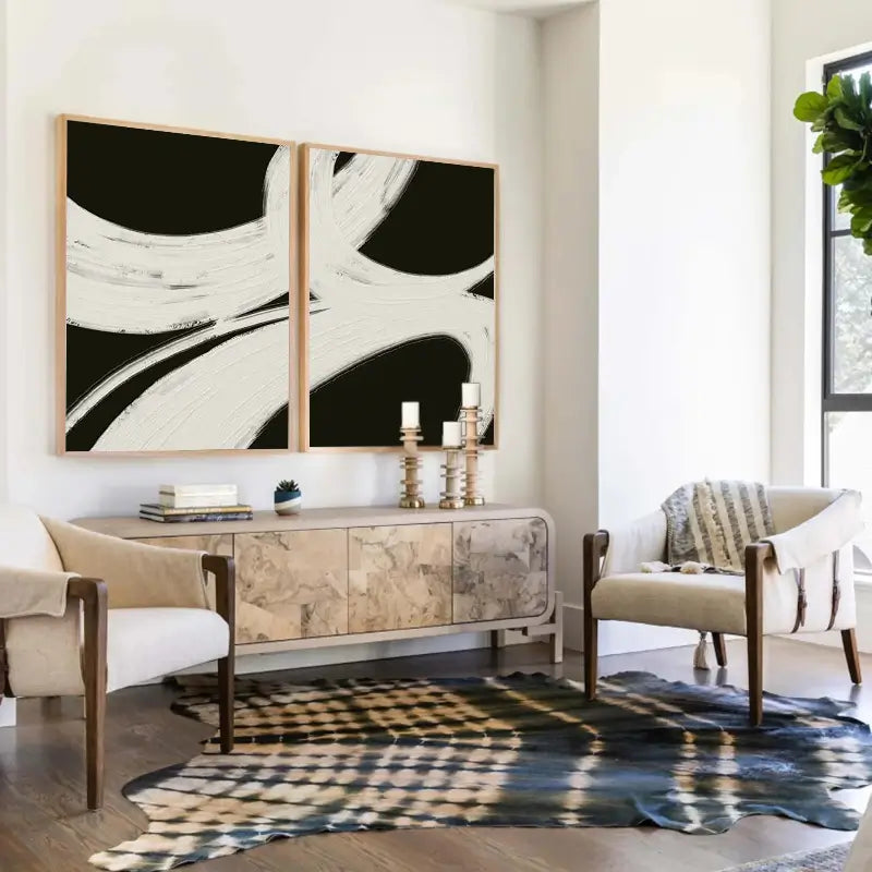 Wabi Sabi Abstract Wall Art Set of 2 #WA024
