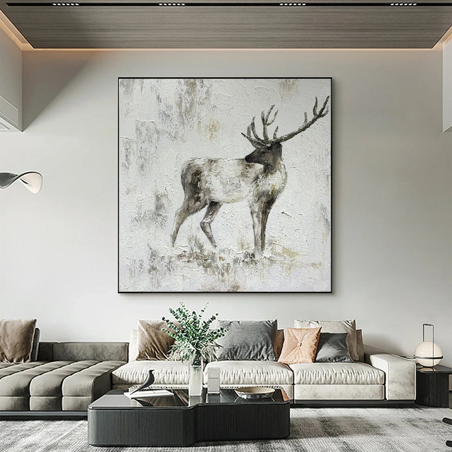 Abstract Animal Art Cervus elaphus Wall Art #AT038