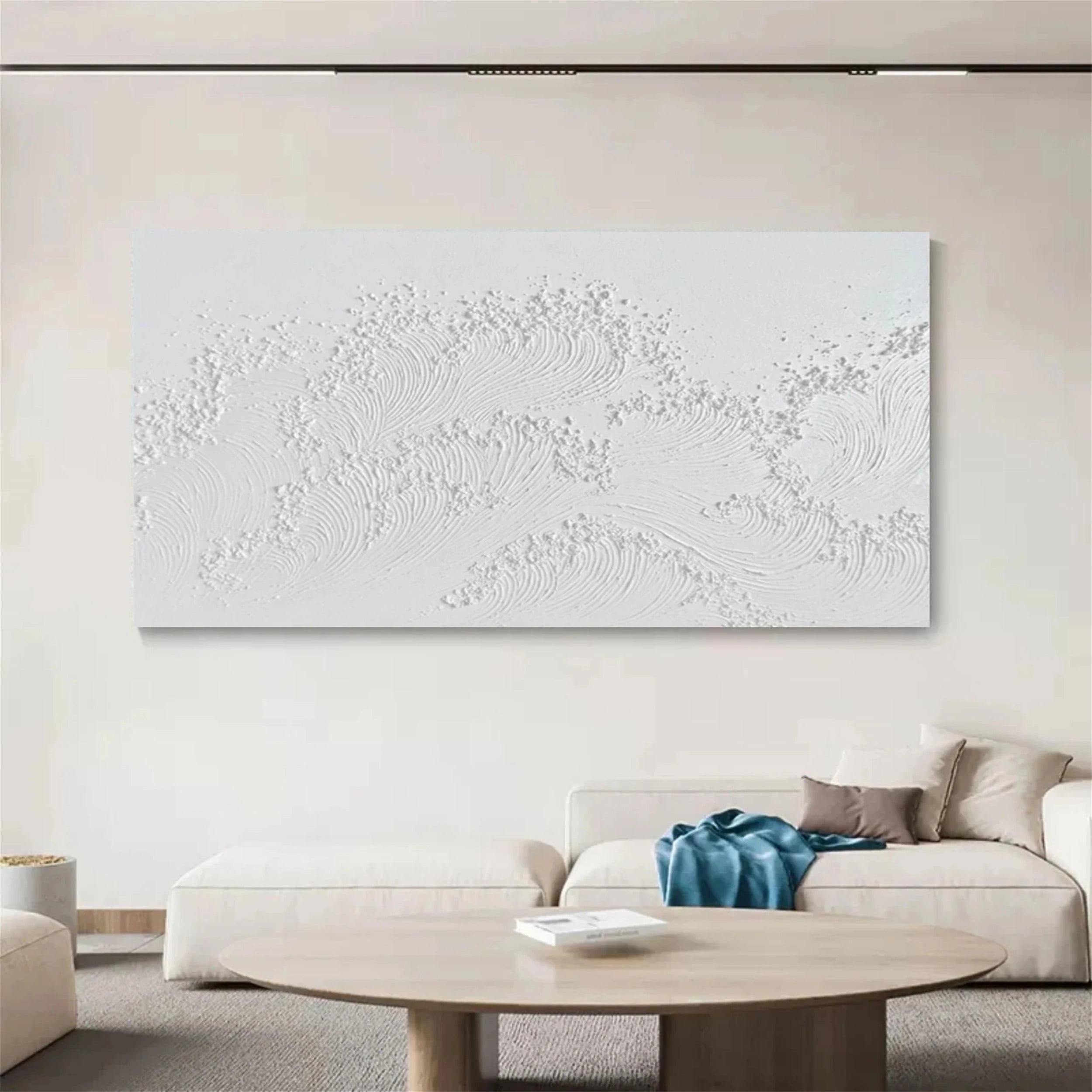 White Textured Minimalist Wall Art #WT076