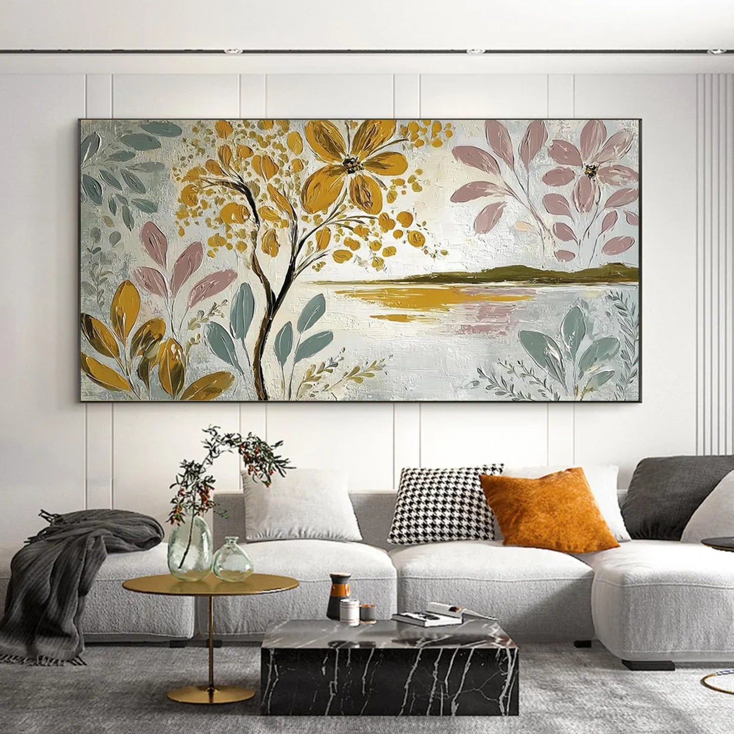 Tree And Flower Abstract Wall Art #TF198