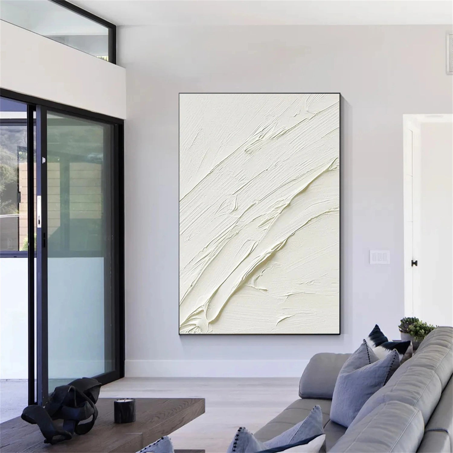 White Textured Minimalist Wall Art #WT020