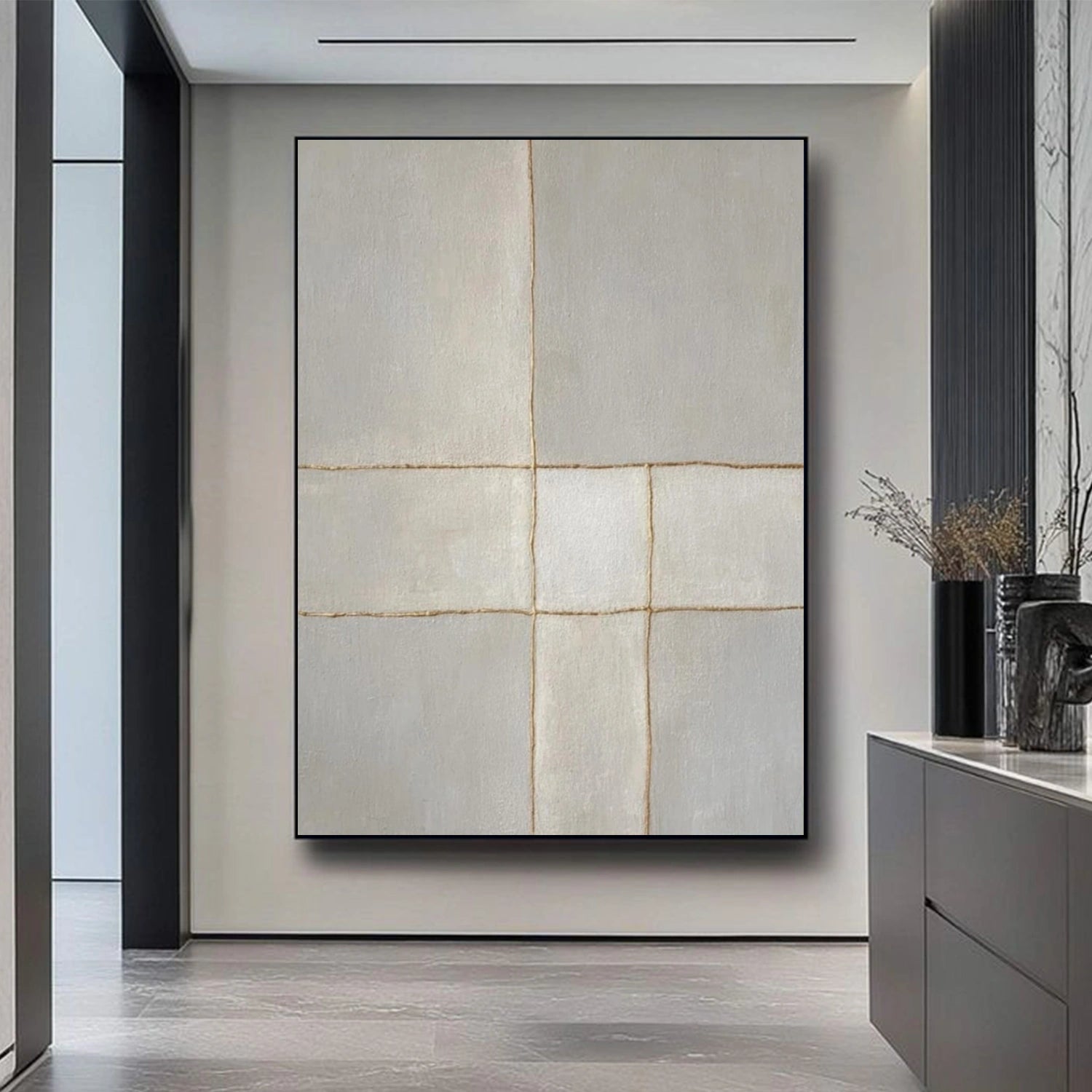 Beige and Grey Textured Minimalist Wall Art #WT248