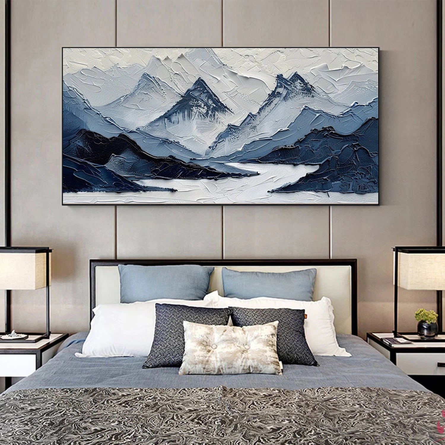 Abstract Mountain Textured Canvas Art #WT254