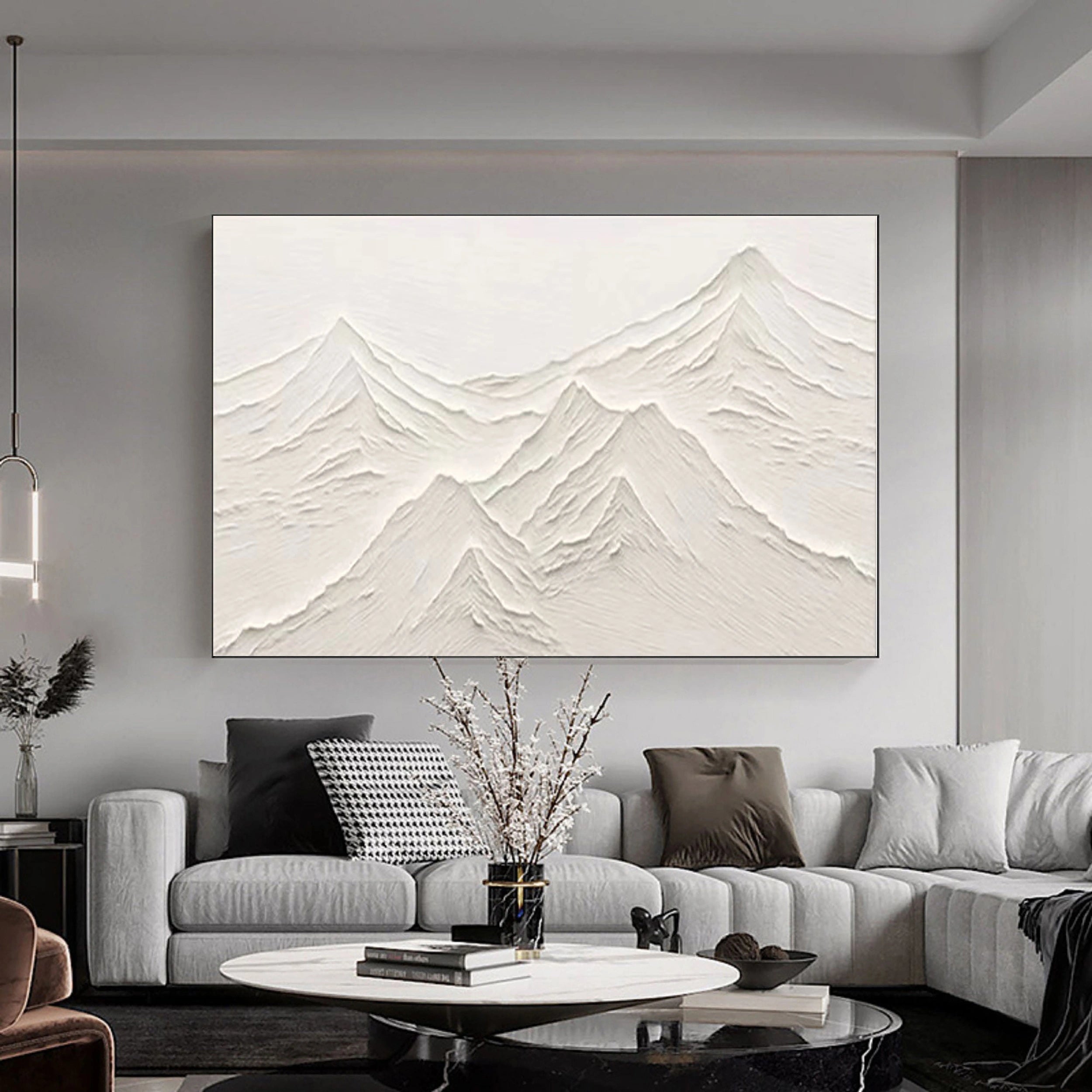 White Textured Minimalist Wall Art #WT055