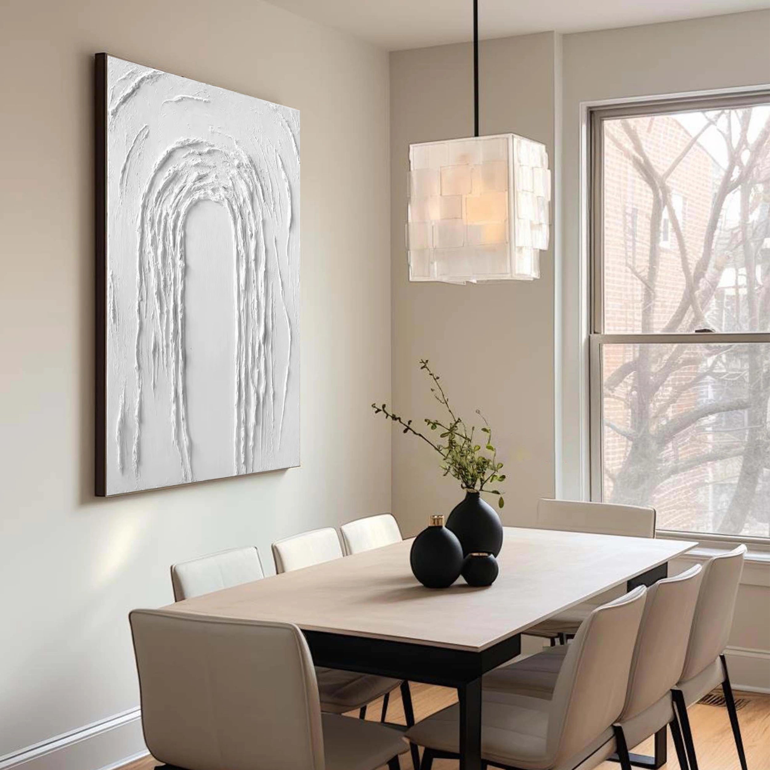 White Textured Minimalist Wall Art #WT085