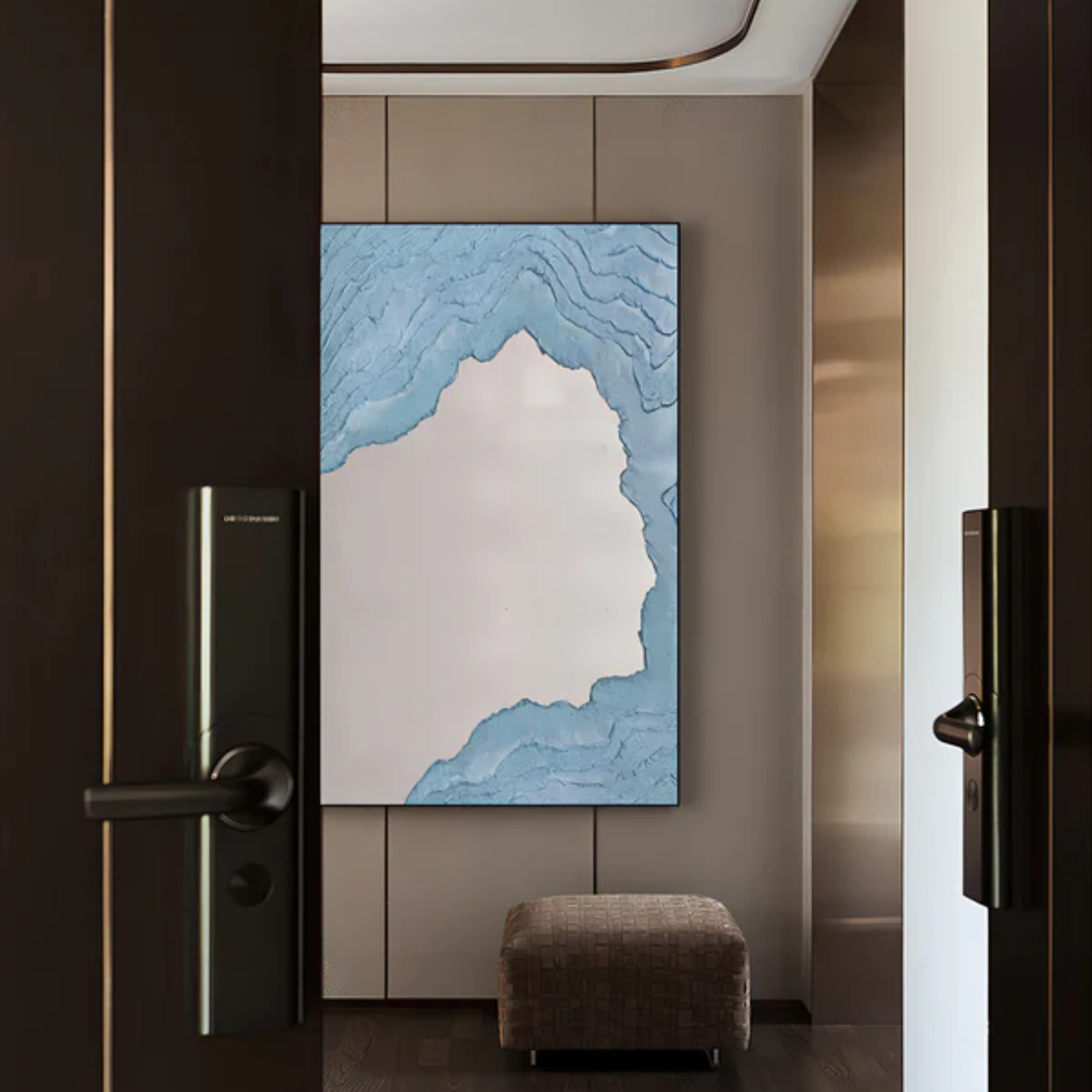 Blue Textured Minimalist Wall Art #BL019