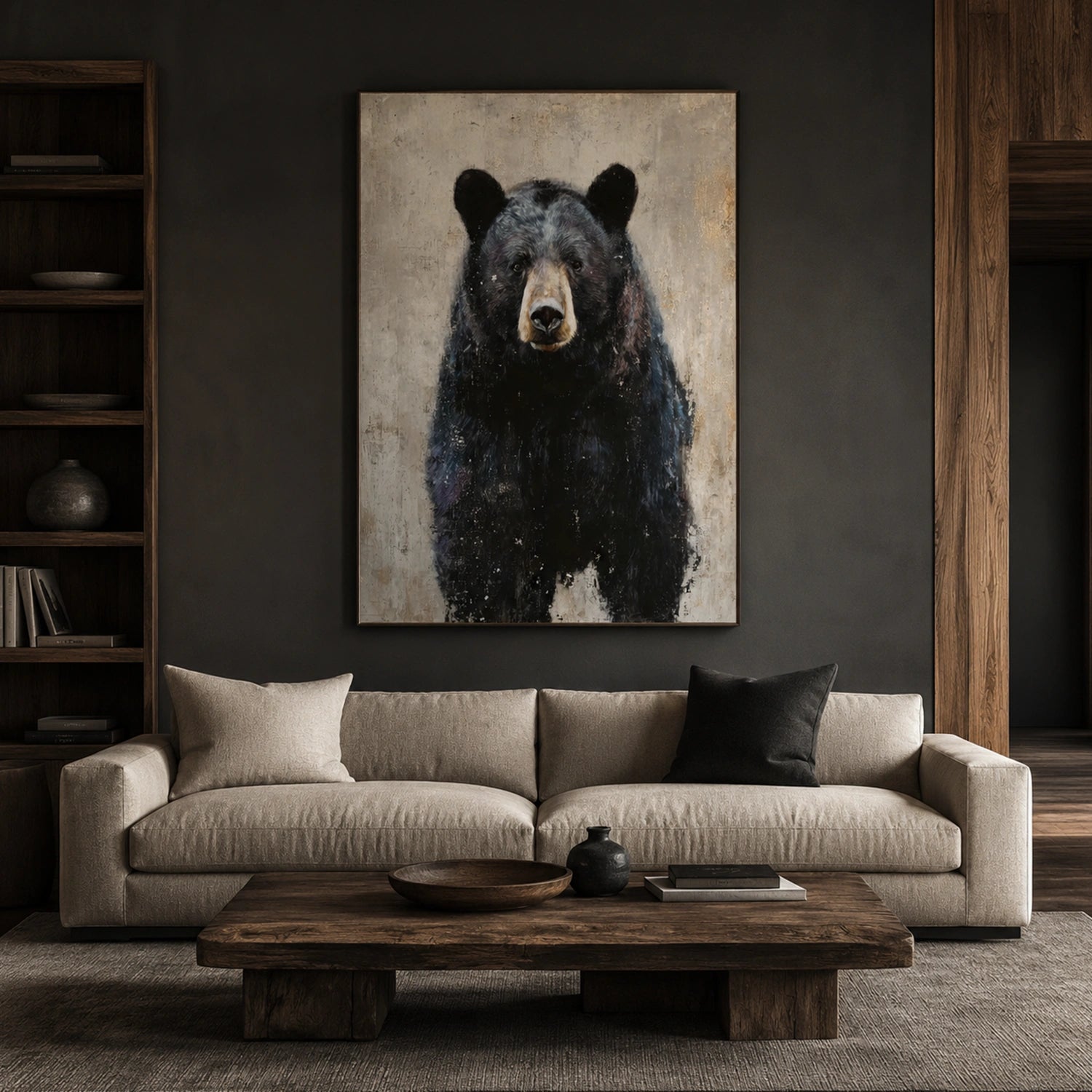 Abstract Animal Art Bear Wall Art #AT092