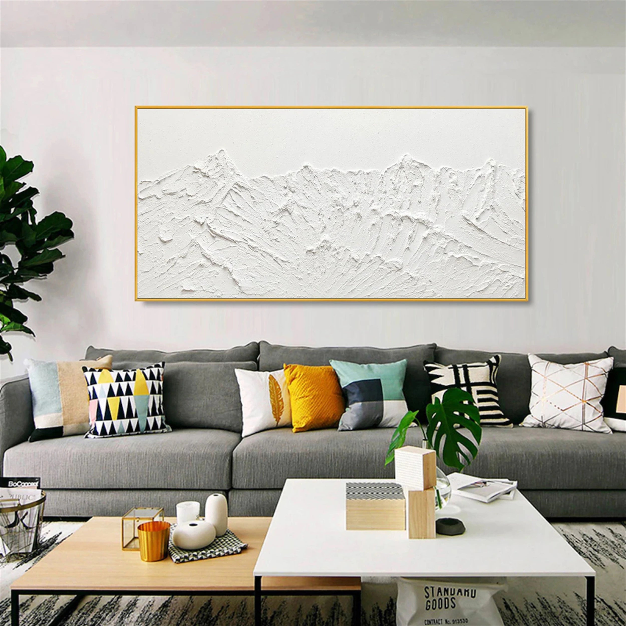 White Textured Minimalist Wall Art #WT082