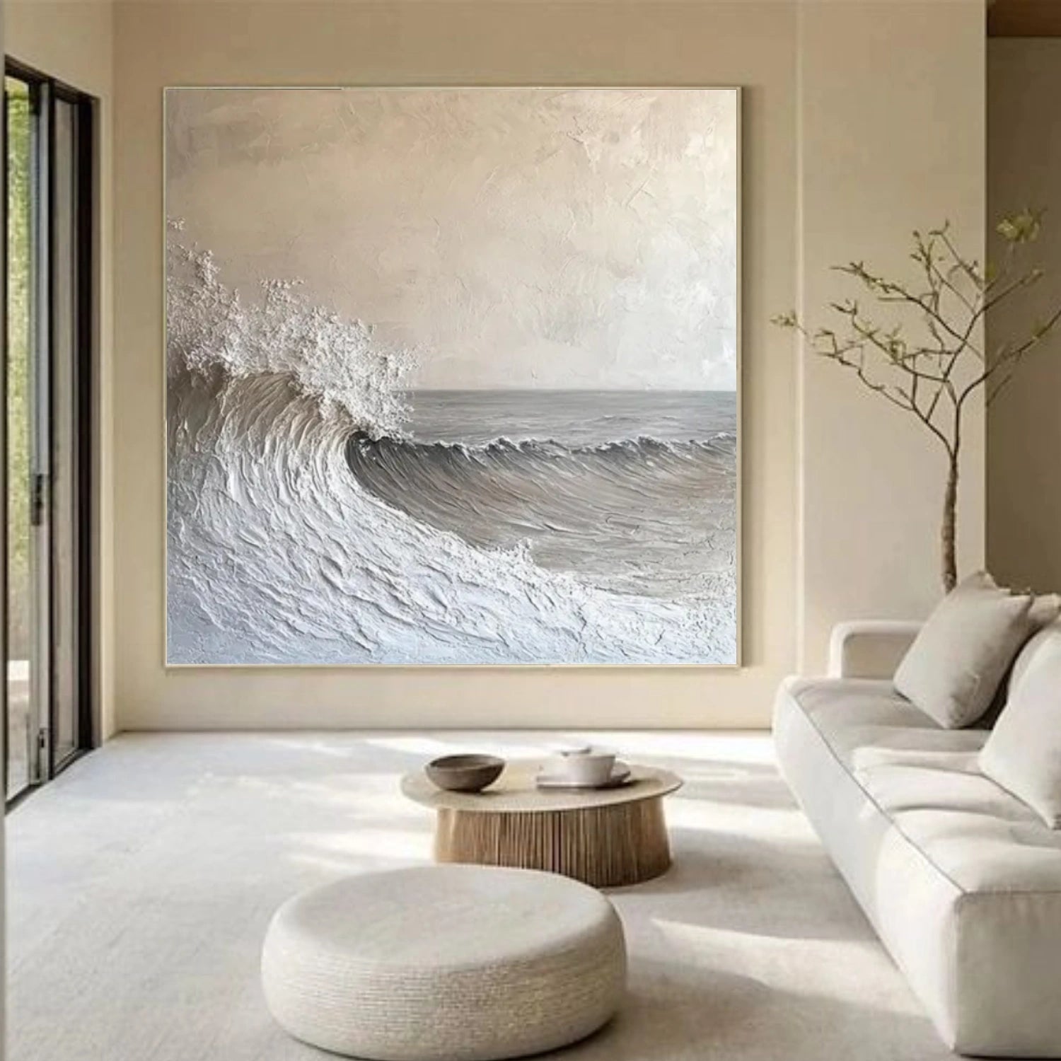 Sky And Ocean Abstract Textured Wall Art #SO320