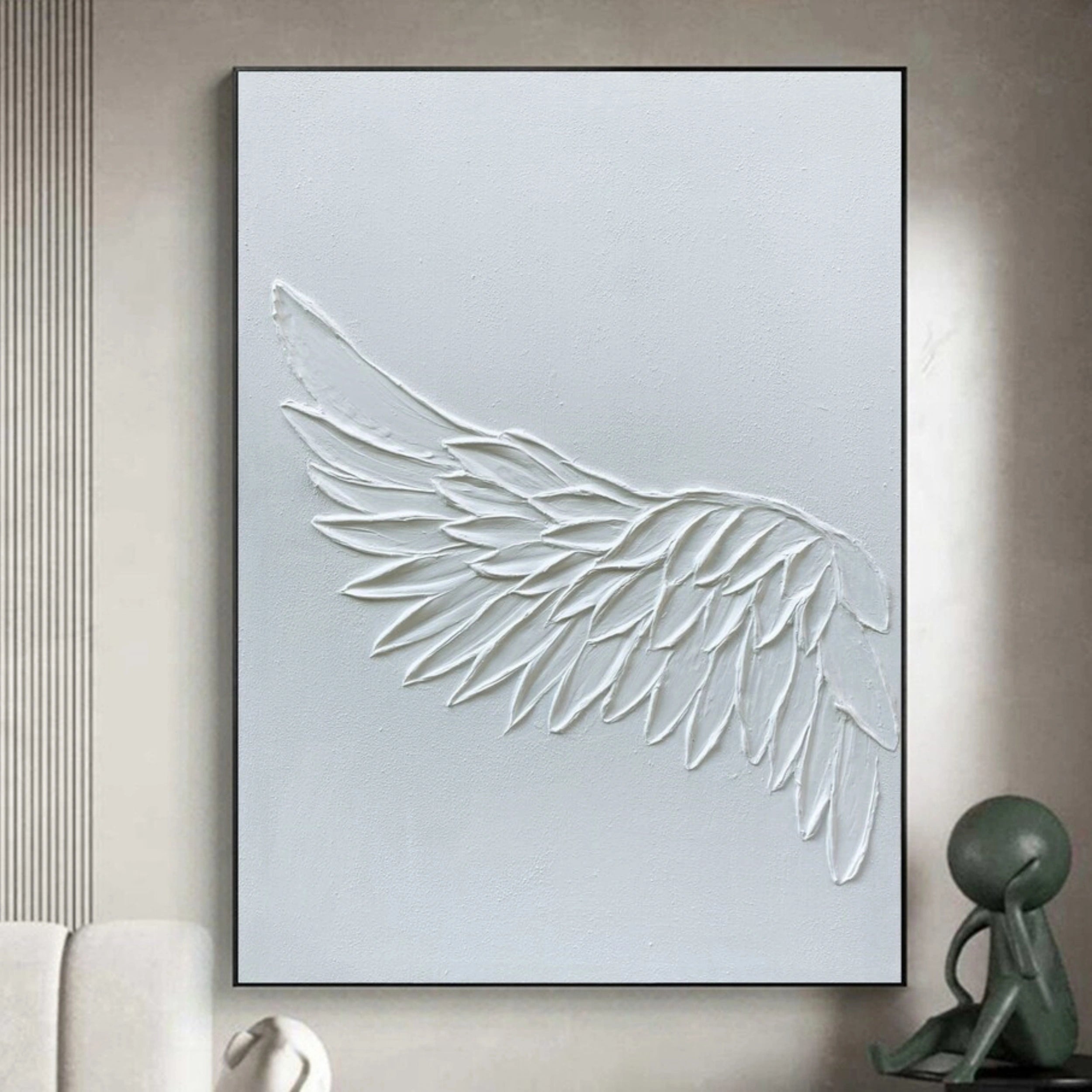 White Textured Minimalist Wall Art #WT063